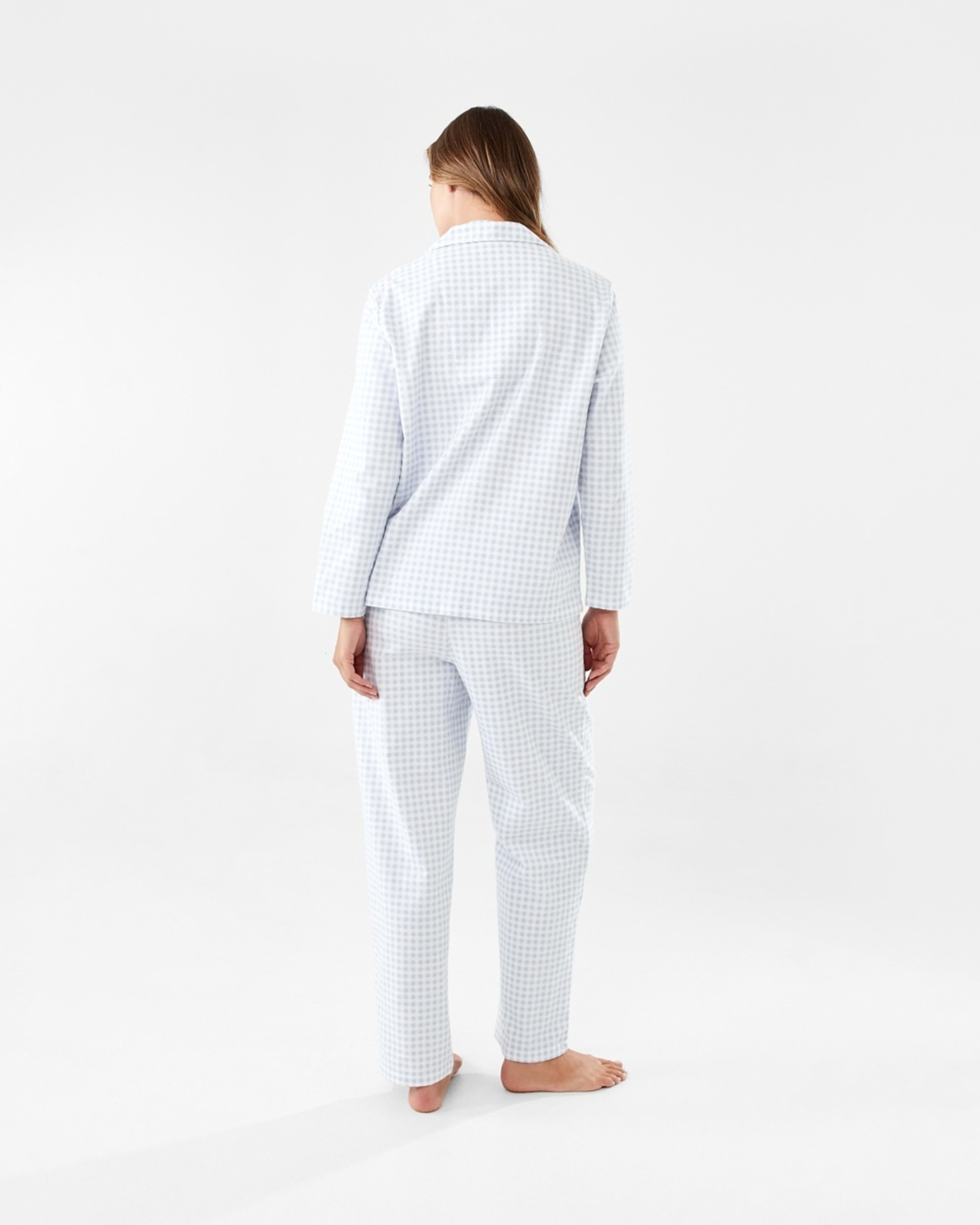 3 Flannel Pyjama Set Check Blue, 3 of 7