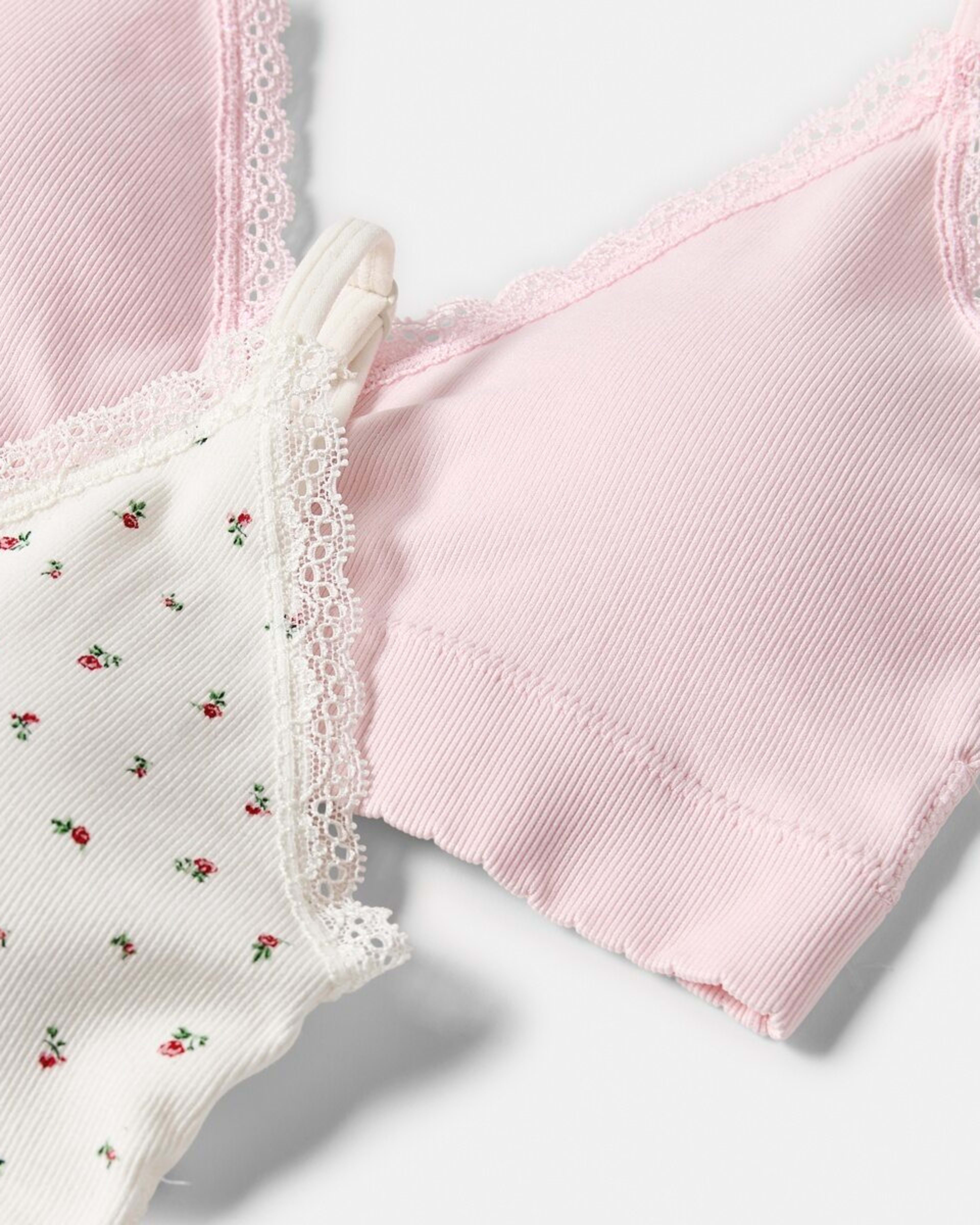 2 2 Pack Seamfree Rib Bralette Wild Flowr, 2 of 10