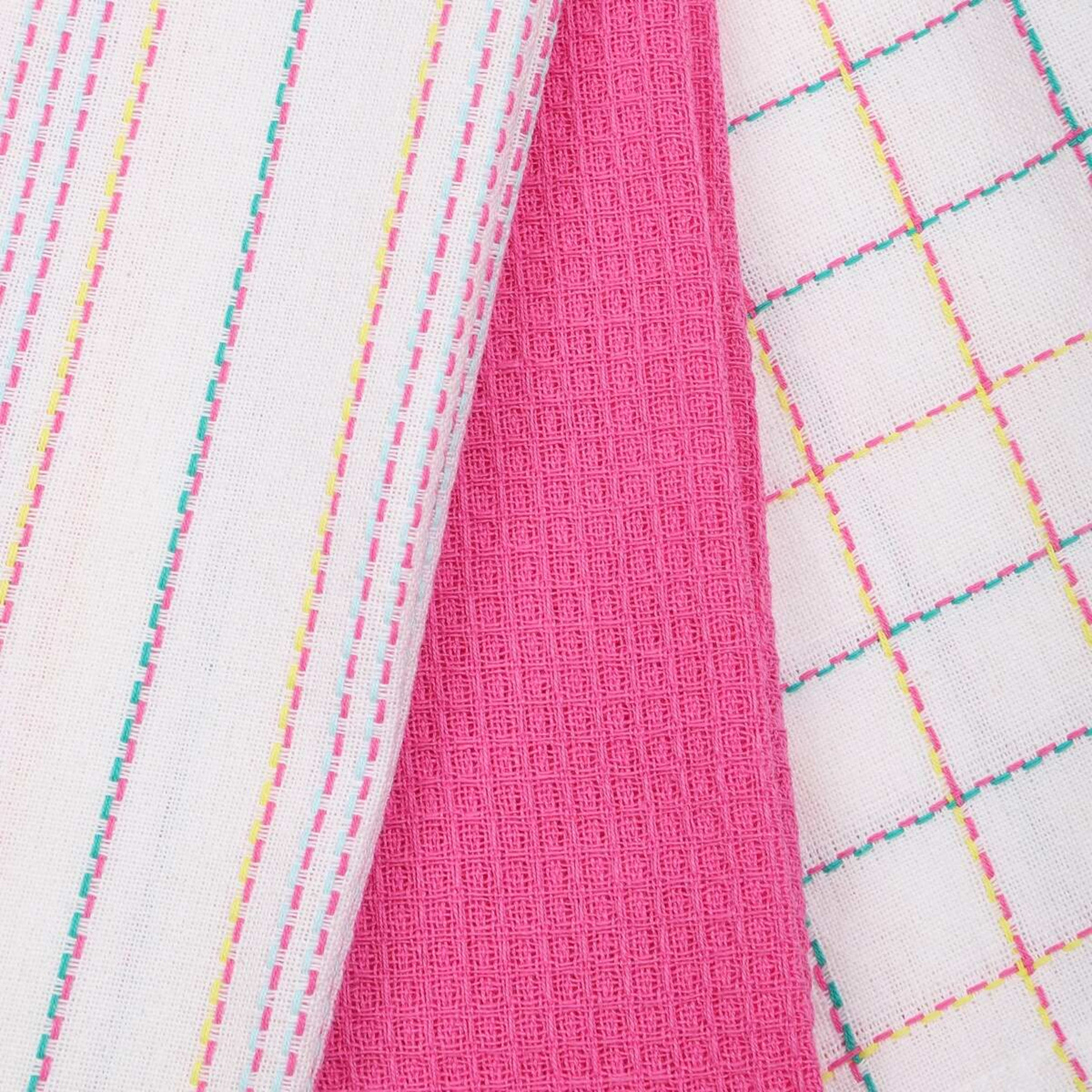 2 3 Pack Check Stitch Tea Towels, 2 of 6