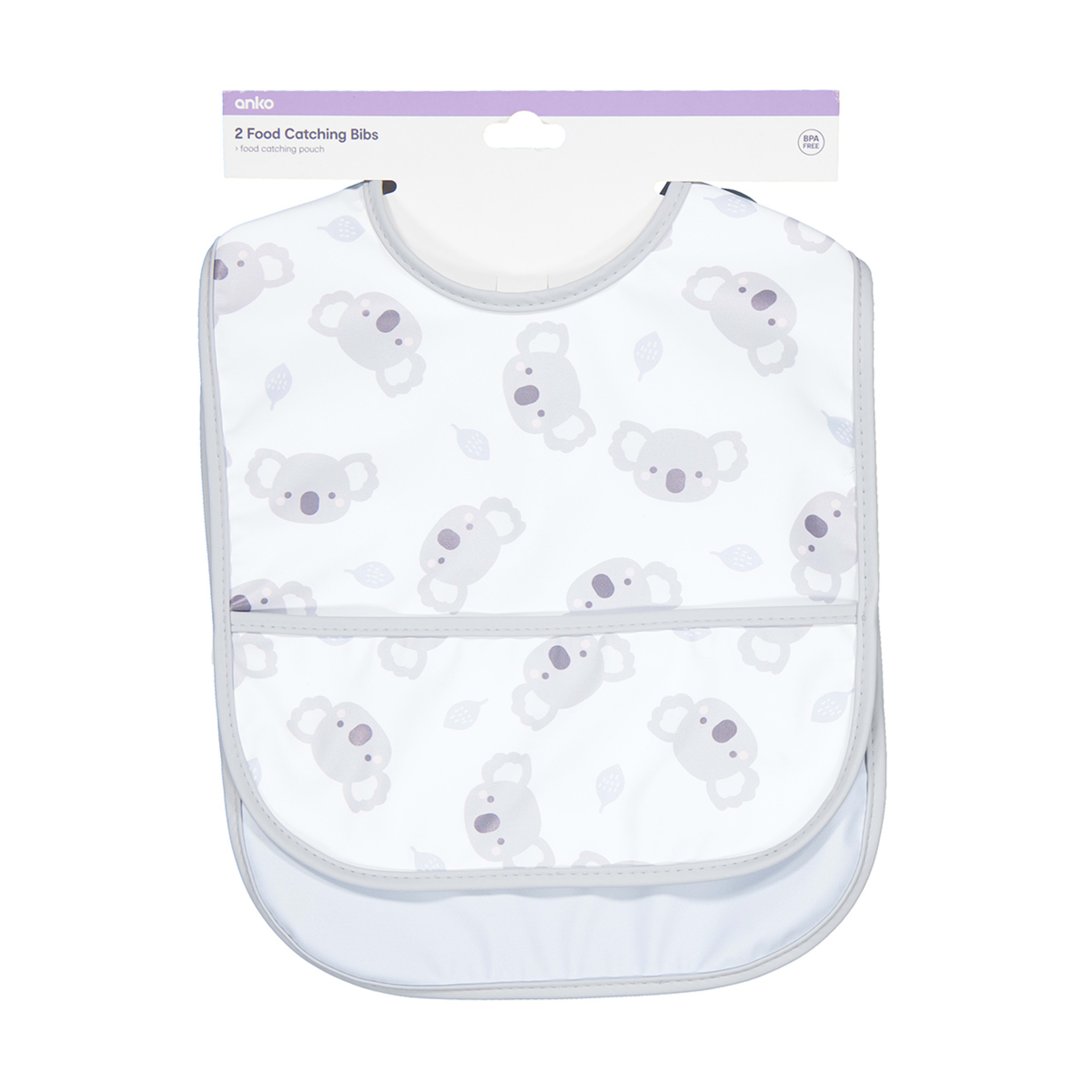 5 2 Pack Food Catching Bibs - Koala, 5 of 5