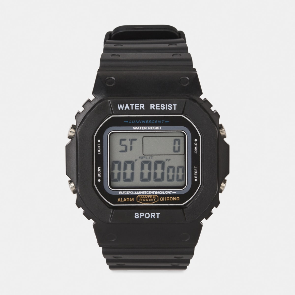 Square Digital Watch Black Kmart