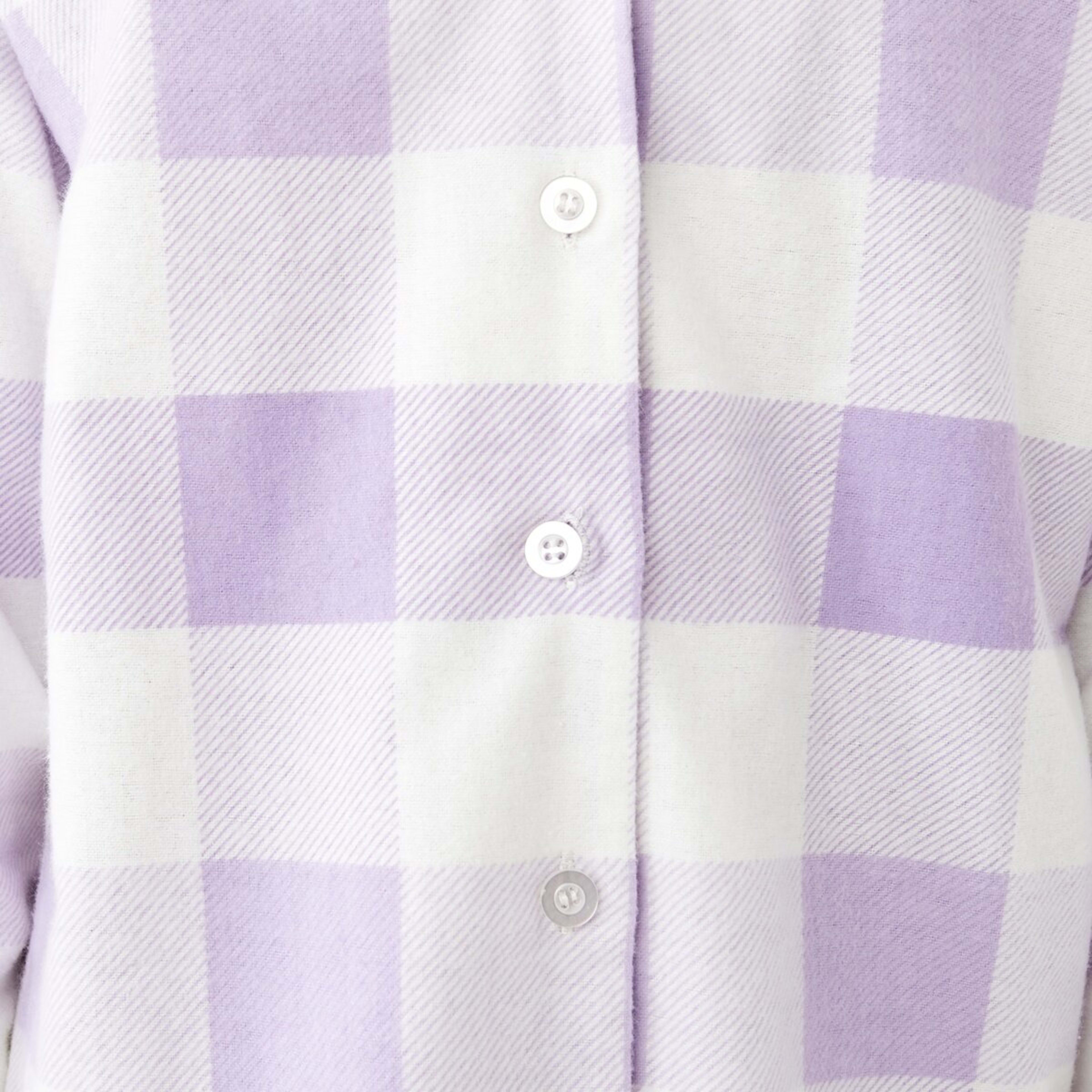 5 Flannelette Pyjama Set Purple Checks, 5 of 9