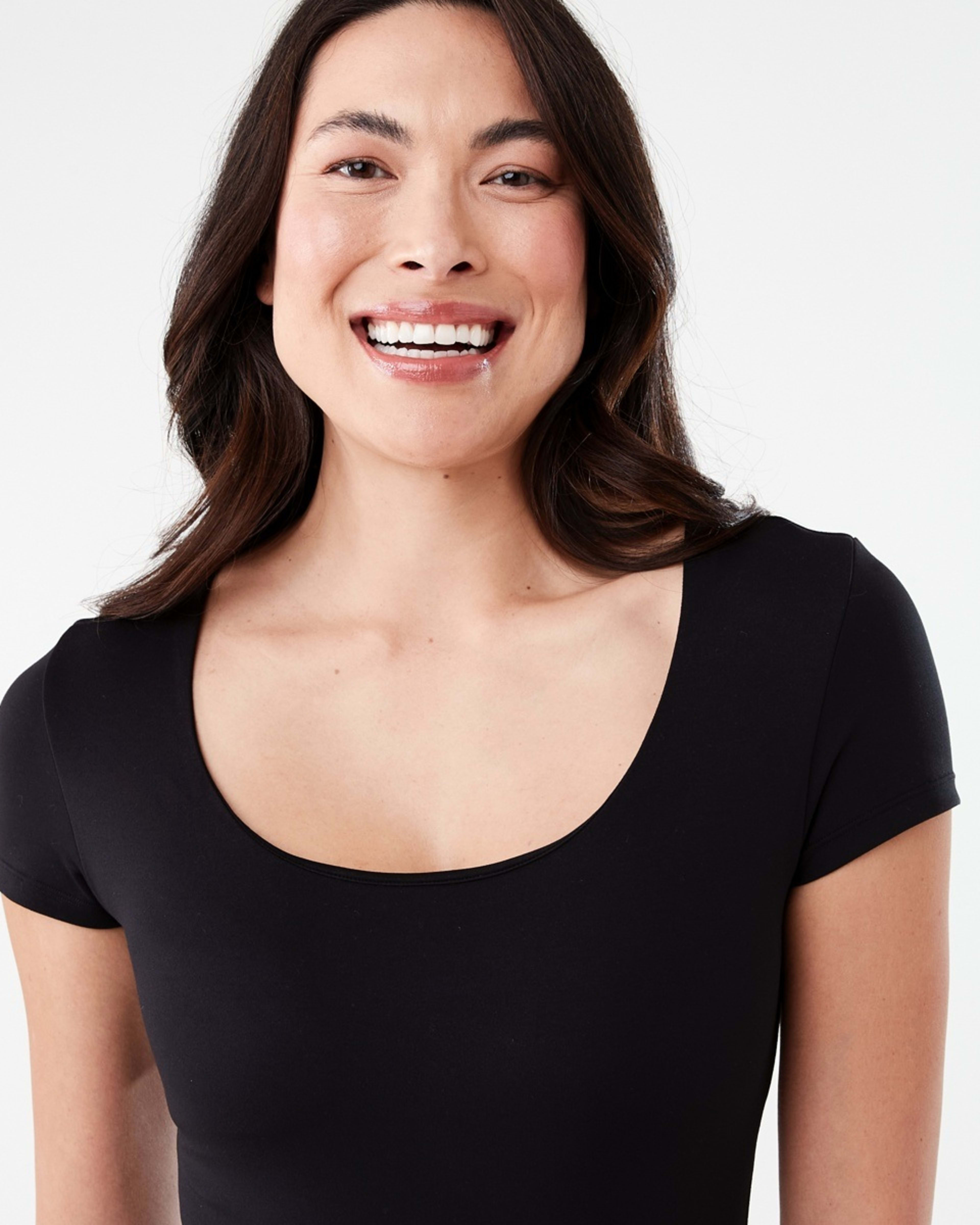 5 Short Sleeve Scoop Neck Bodysuit BLACK, 5 of 6