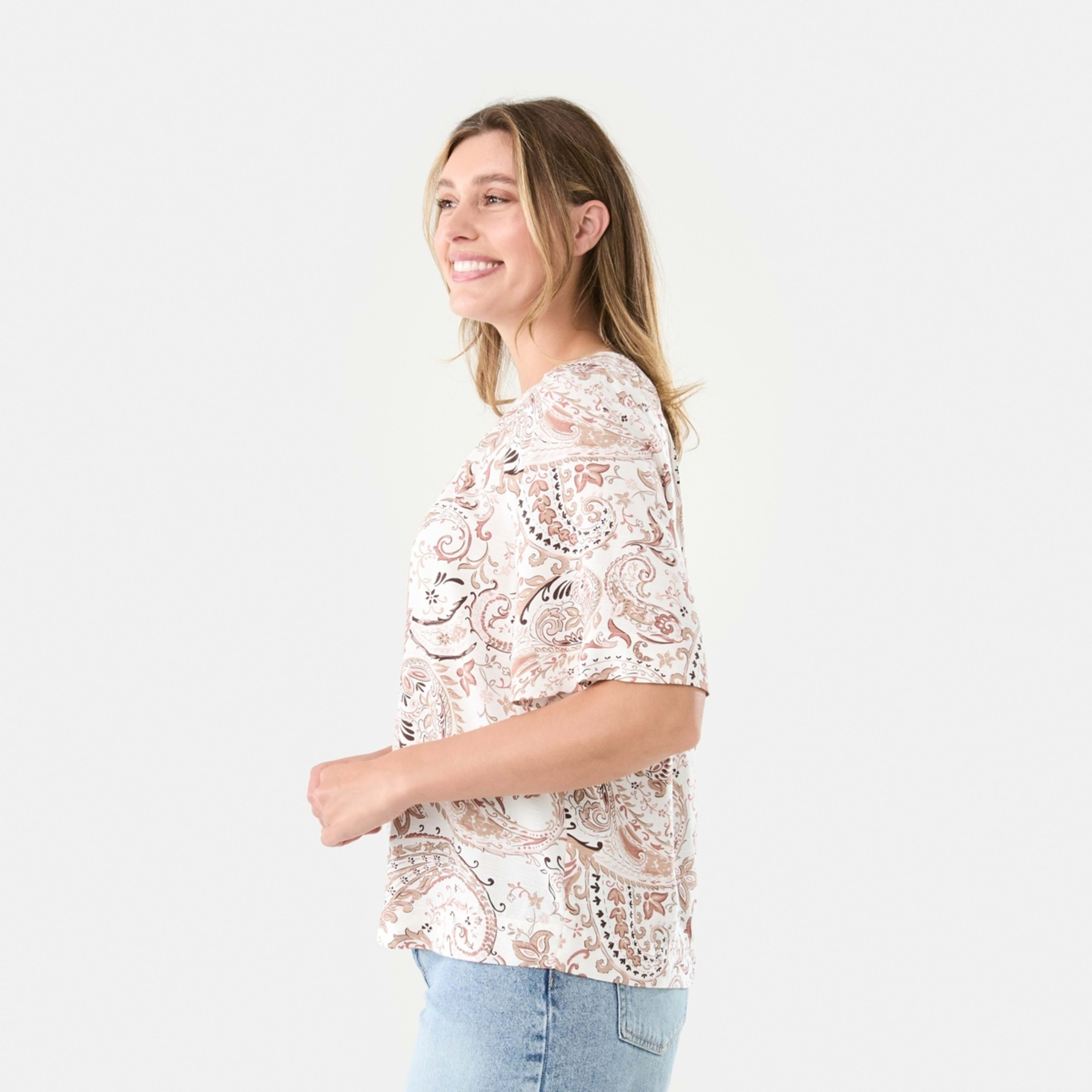 2 Short Sleeve Tuck Top Lrg Paisly, 2 of 5