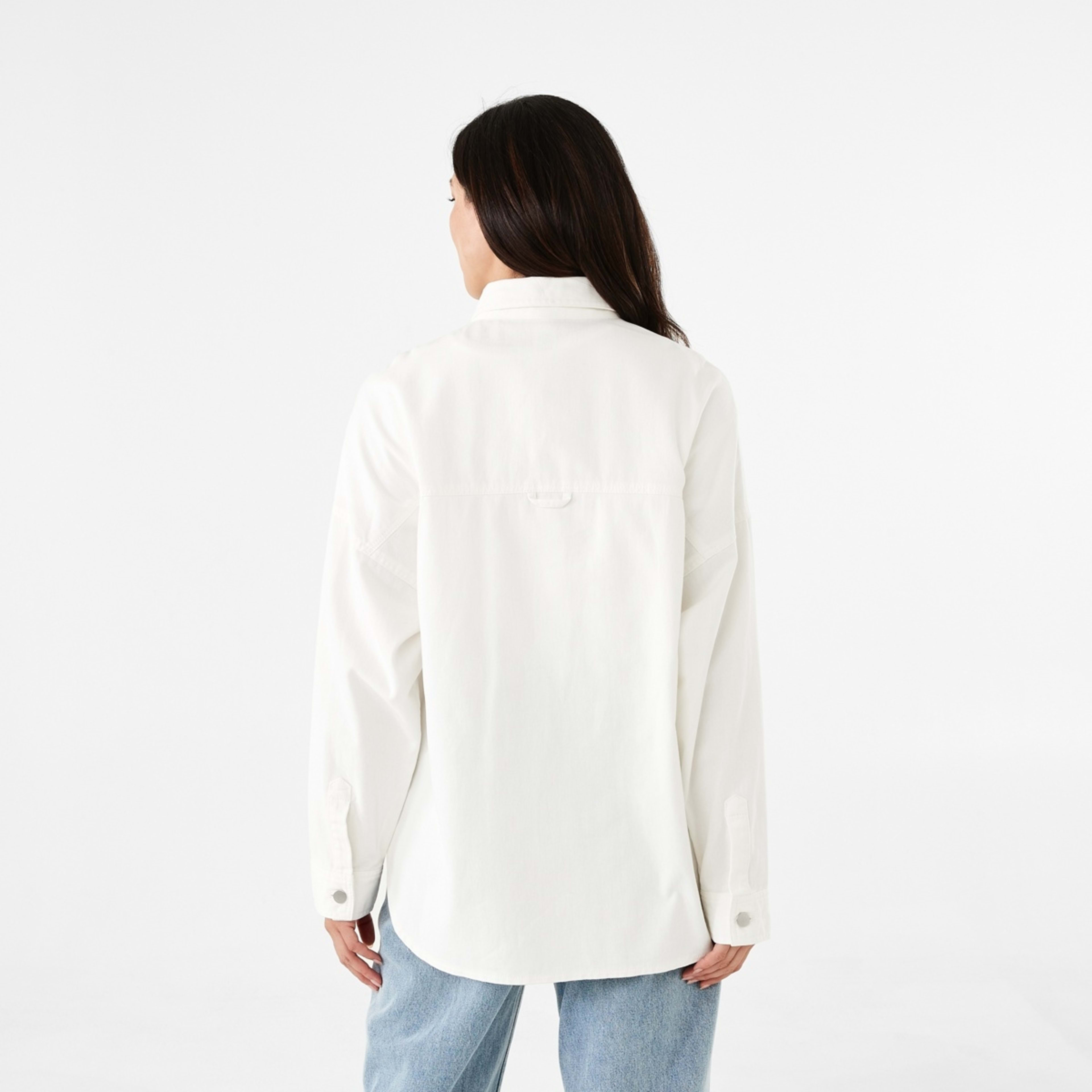 4 Long Sleeve Denim Shirt Ecru, 4 of 9
