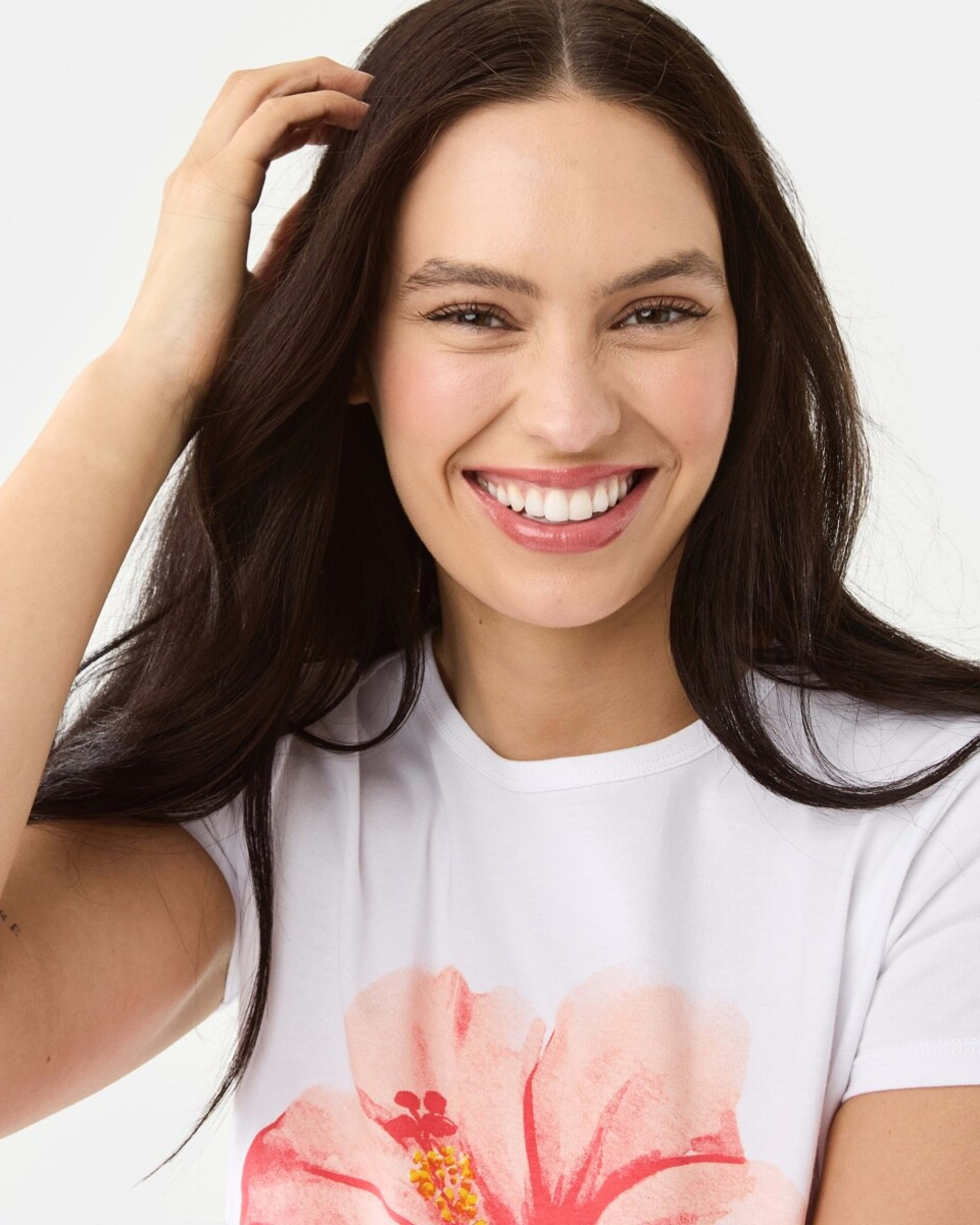 7 Short Sleeve Neat Print T-shirt Hibiscus, 7 of 8