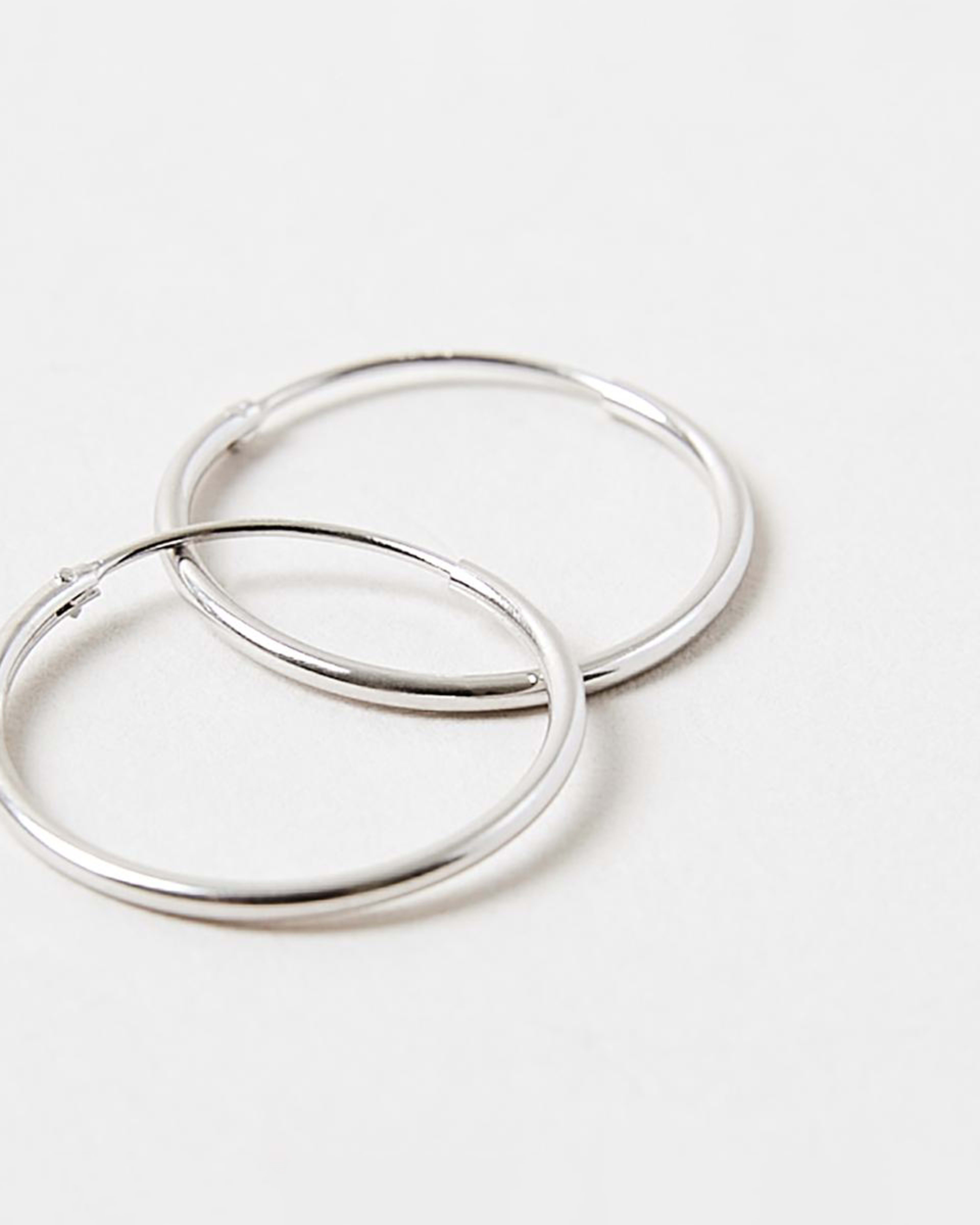 3 Sterling Silver Hoop Earrings Silver, 3 of 6