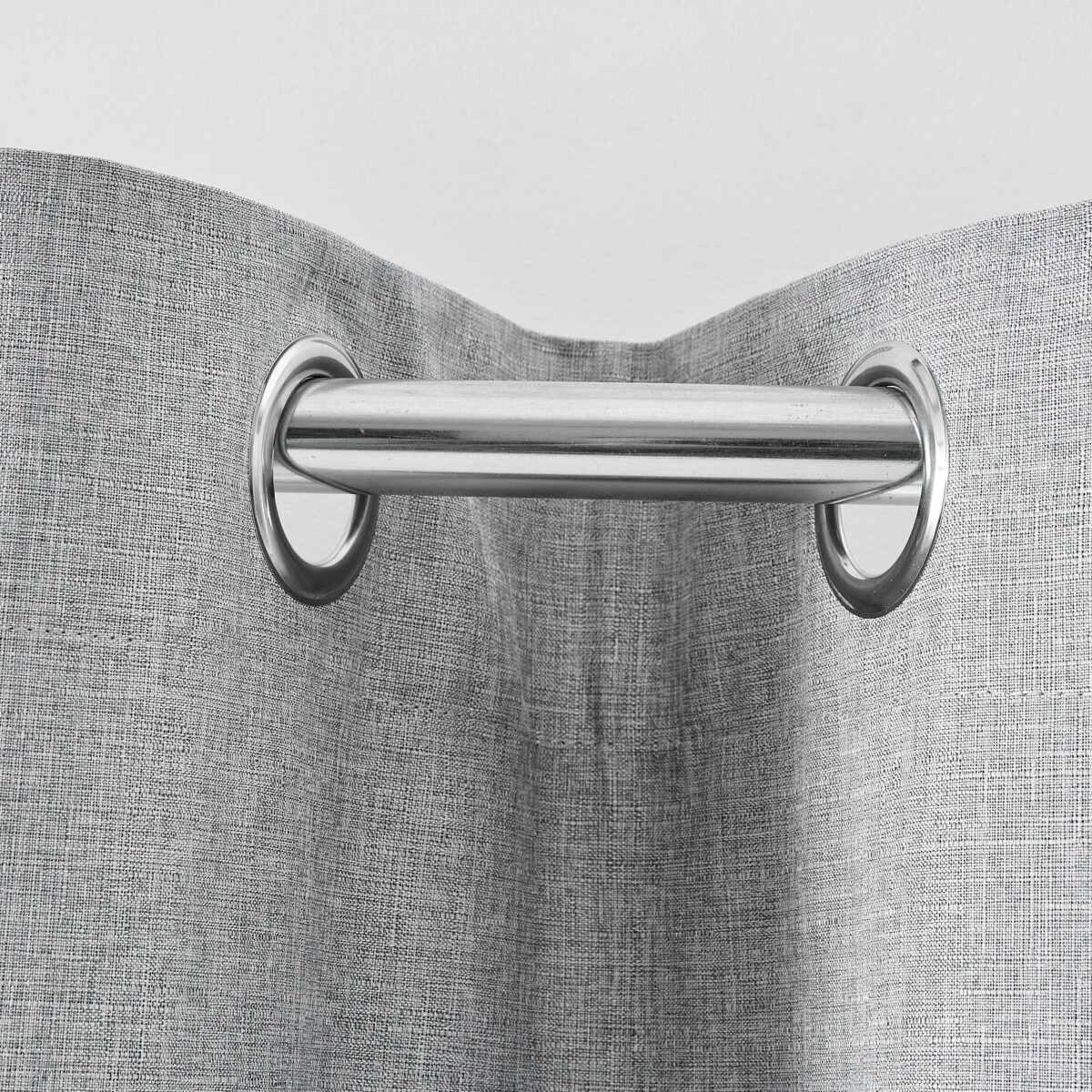 3 Monaco Double Width Eyelet Block Out Curtain - Grey, 3 of 5