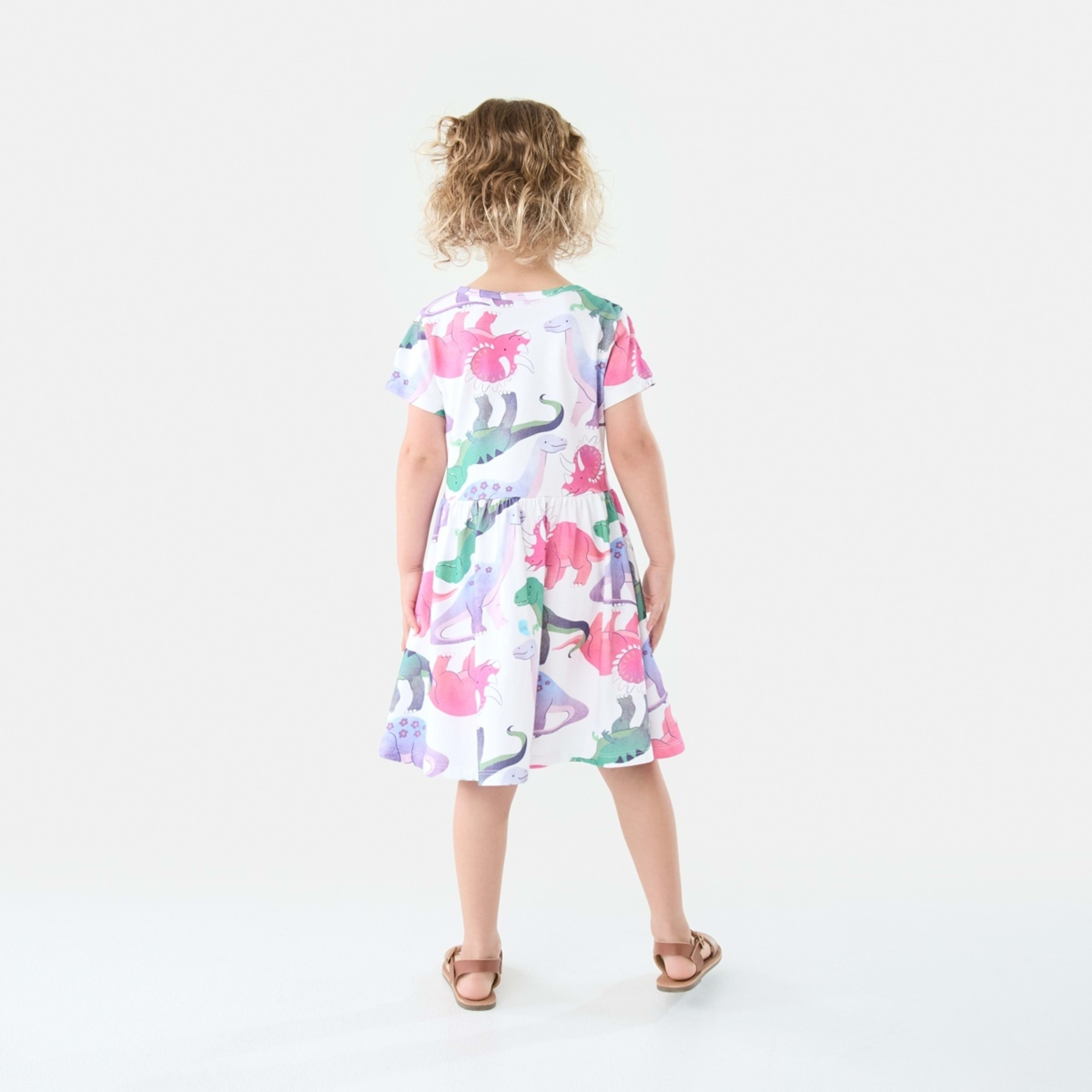 7 Jersey Dress Joyful Dinos White, 7 of 10