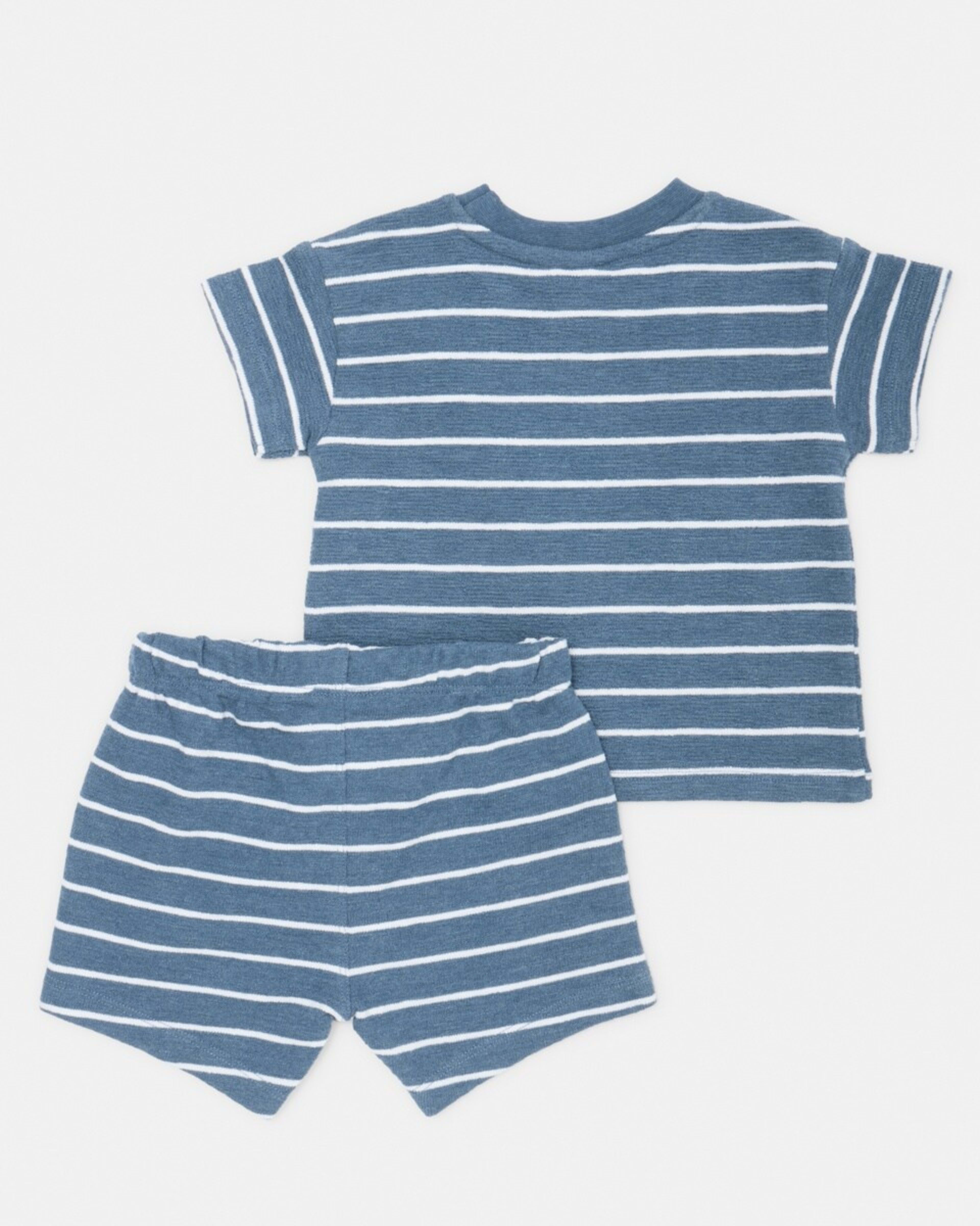 2 2 Piece Slub Set Slub Thick Thin Stripe Muted Navy, 2 of 6