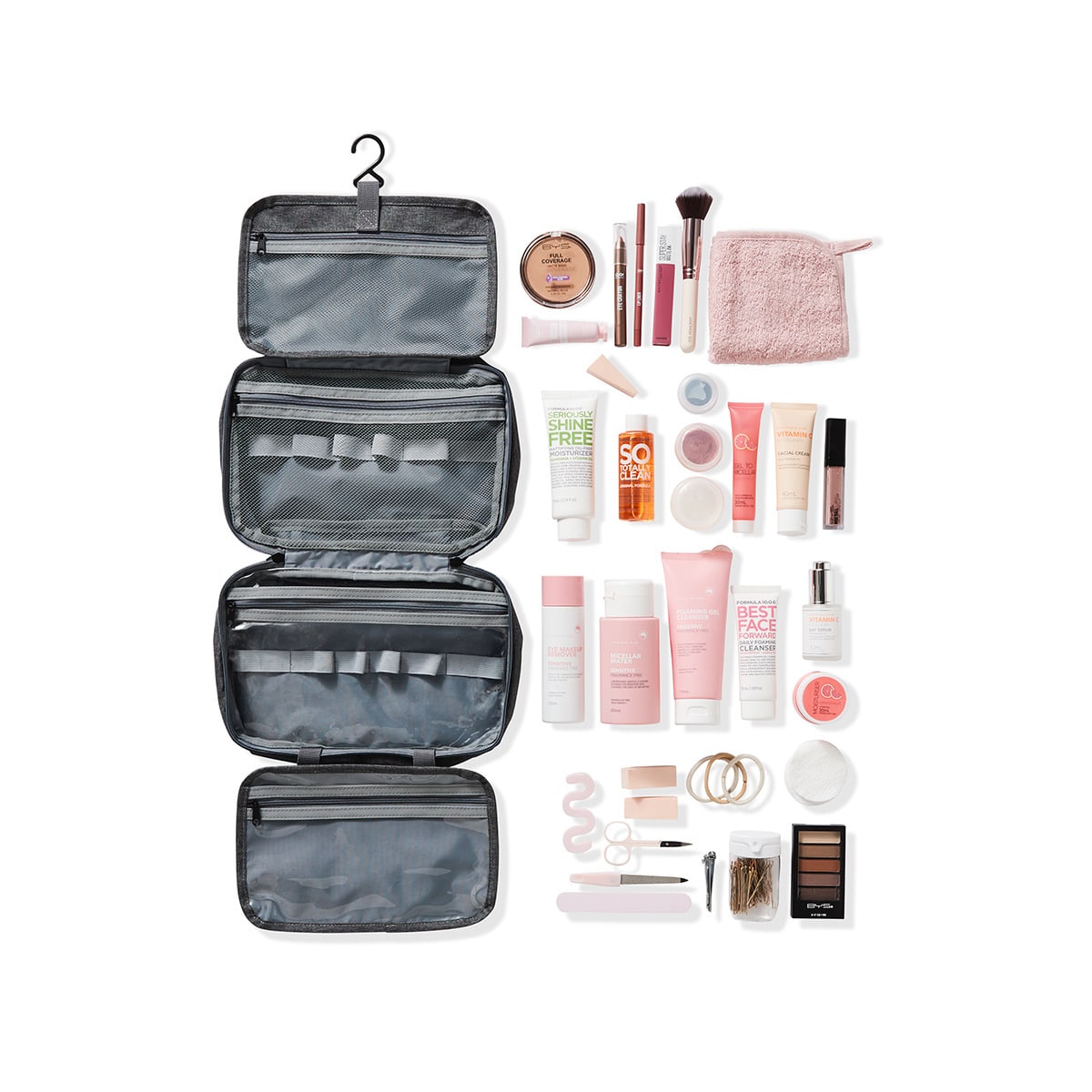 Multi Pocket Hanging Organiser Grey Kmart