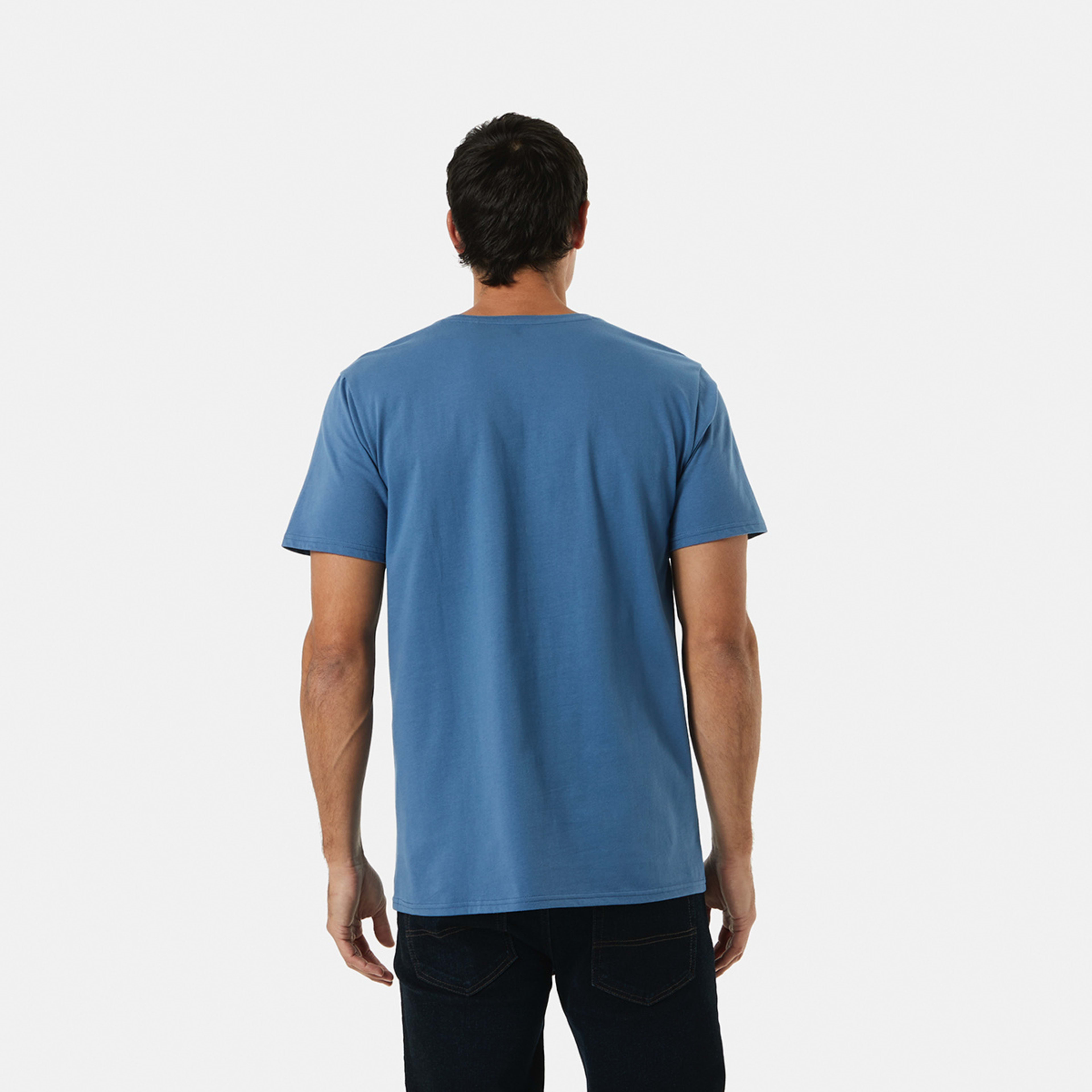 3 Australian Cotton Crew Neck T-shirt Flca Blue, 3 of 5