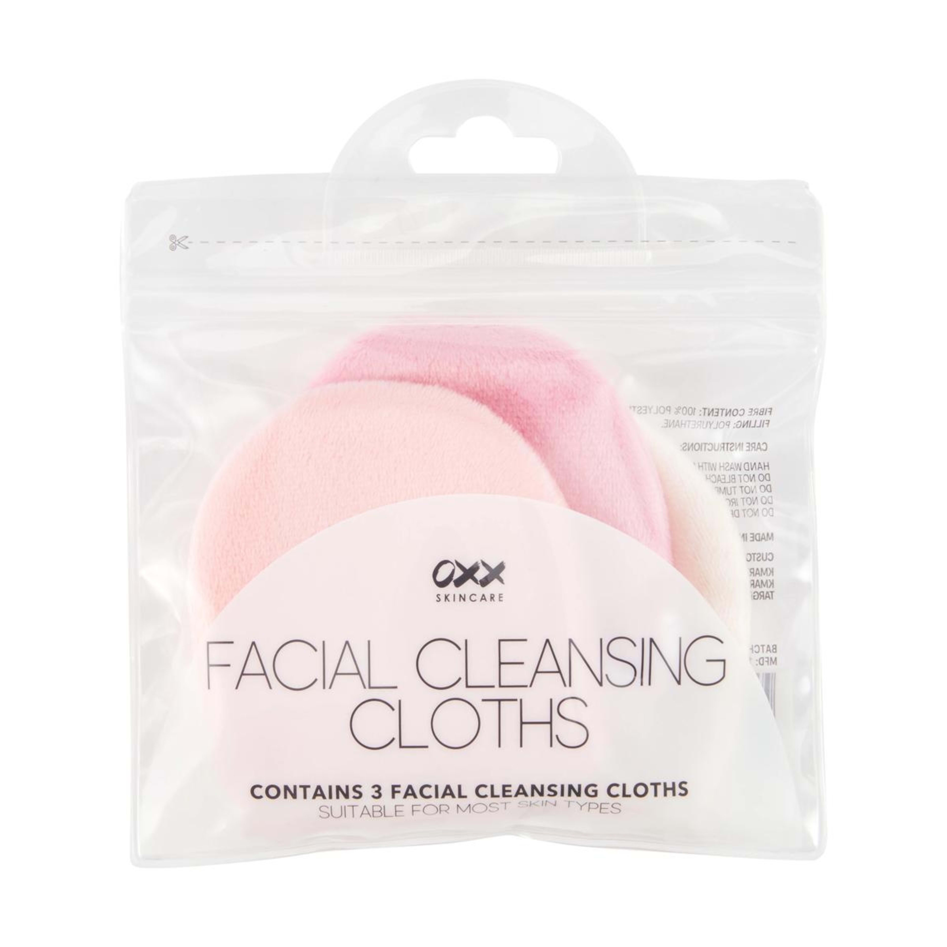 1 OXX Skincare 3 Pack Facial Cleansing Cloths - Pink, 1 of 6