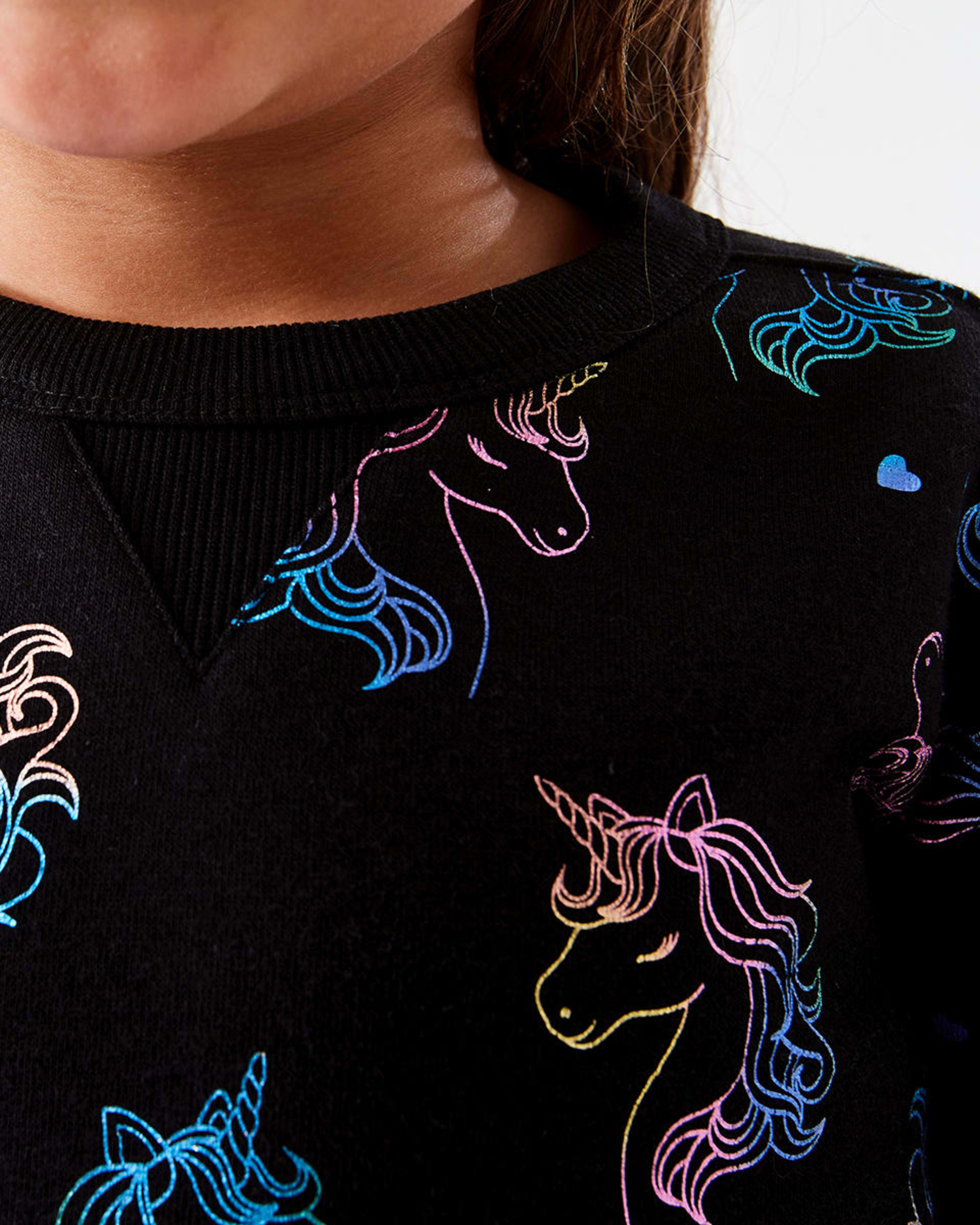 4 All Over Print Crew Neck Sweatshirt Unicorn, 4 of 9