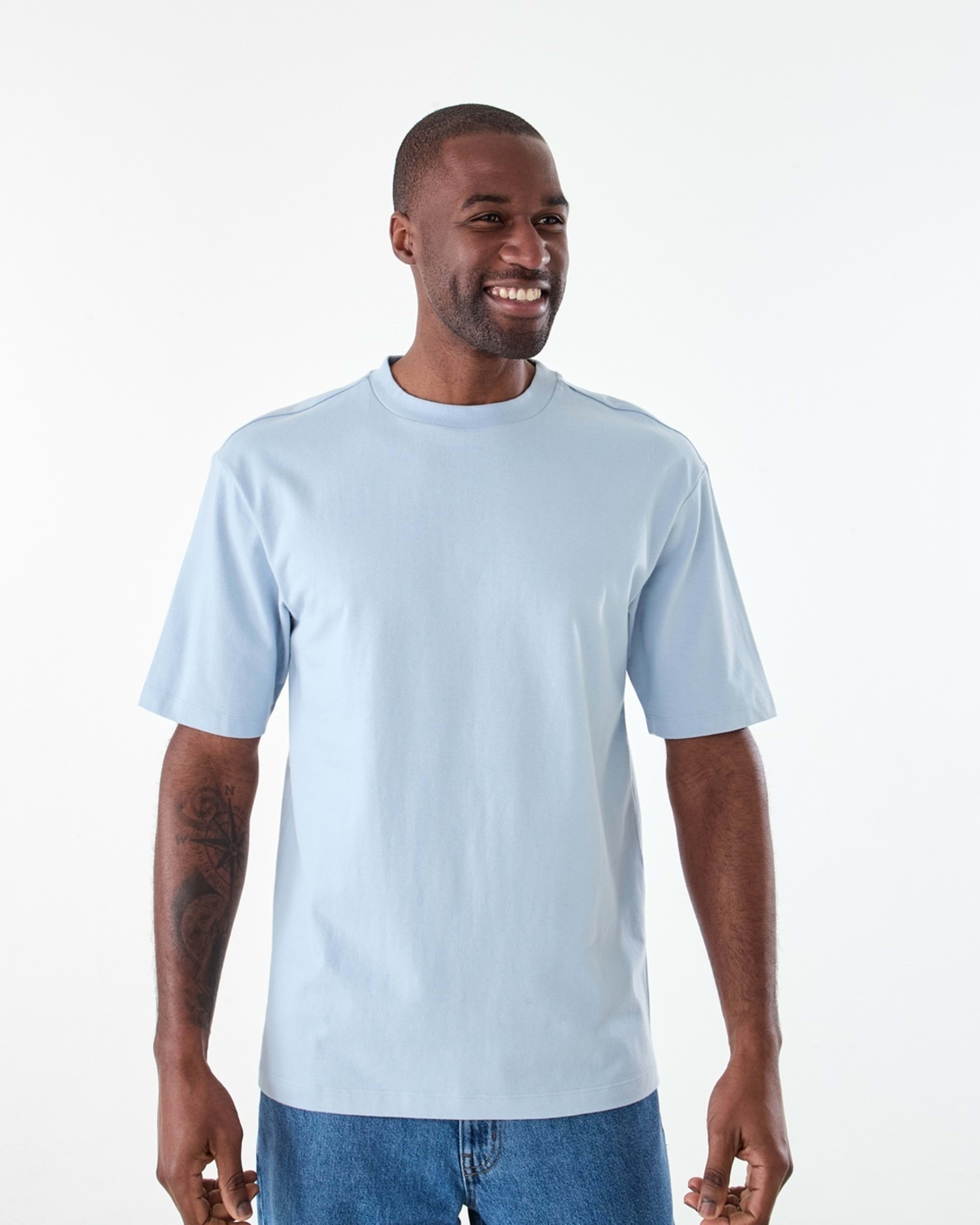 1 Oversized Heavyweight T-shirt FOG BLUE, 1 of 6