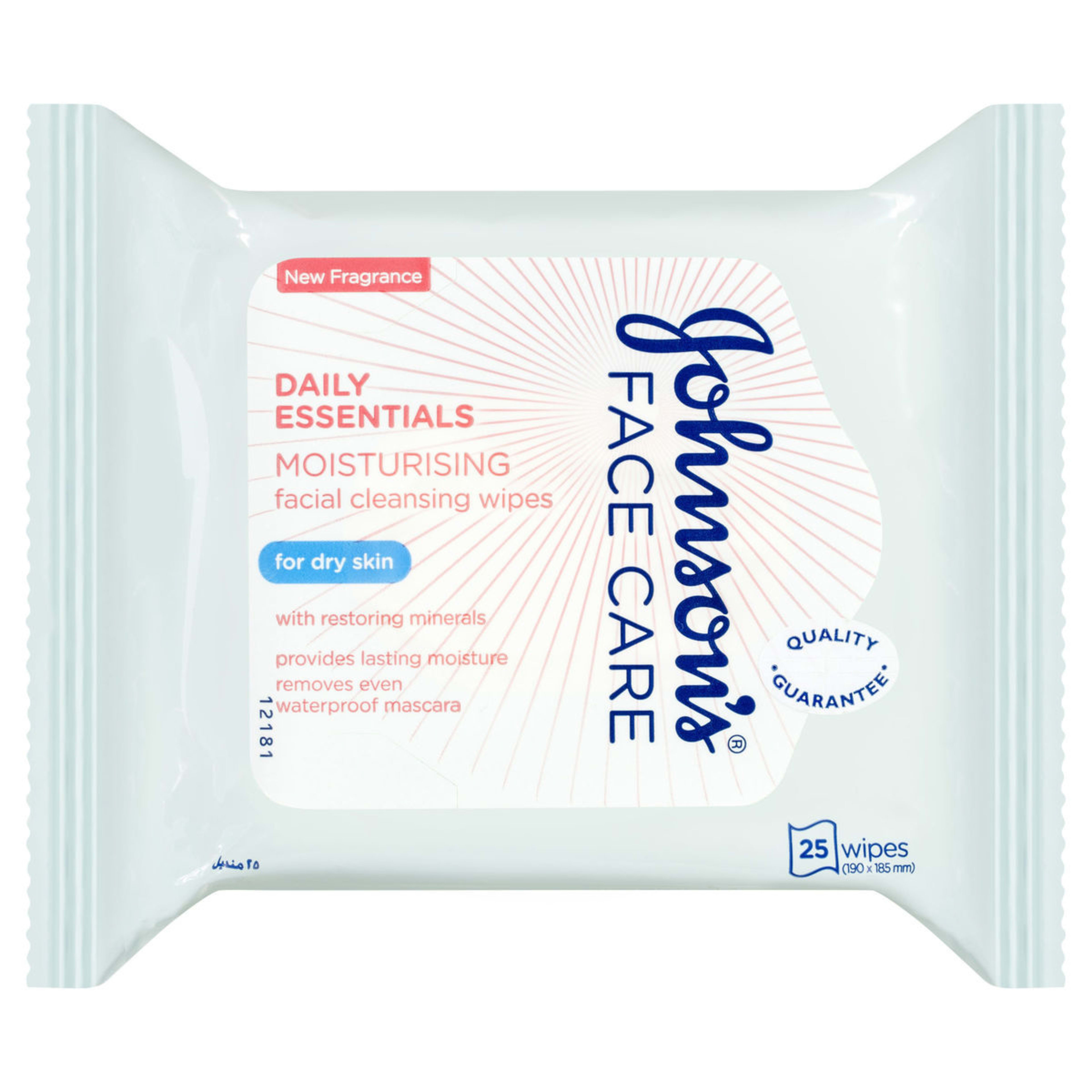 1 Johnson's 25 Pack Face Care Daily Essentials Moisturising Facial Cleansing Wipes