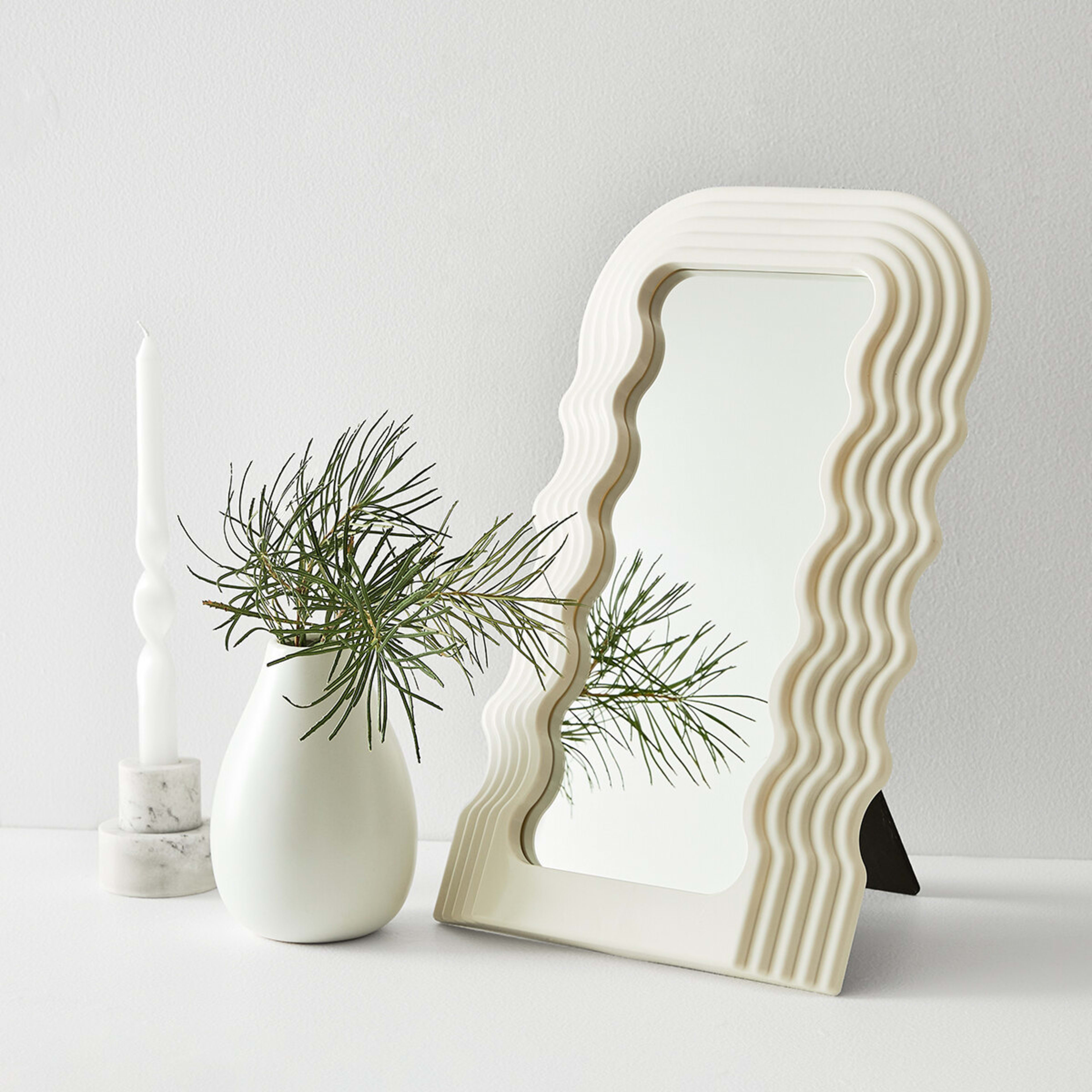 Wavy Mirror - White - Kmart