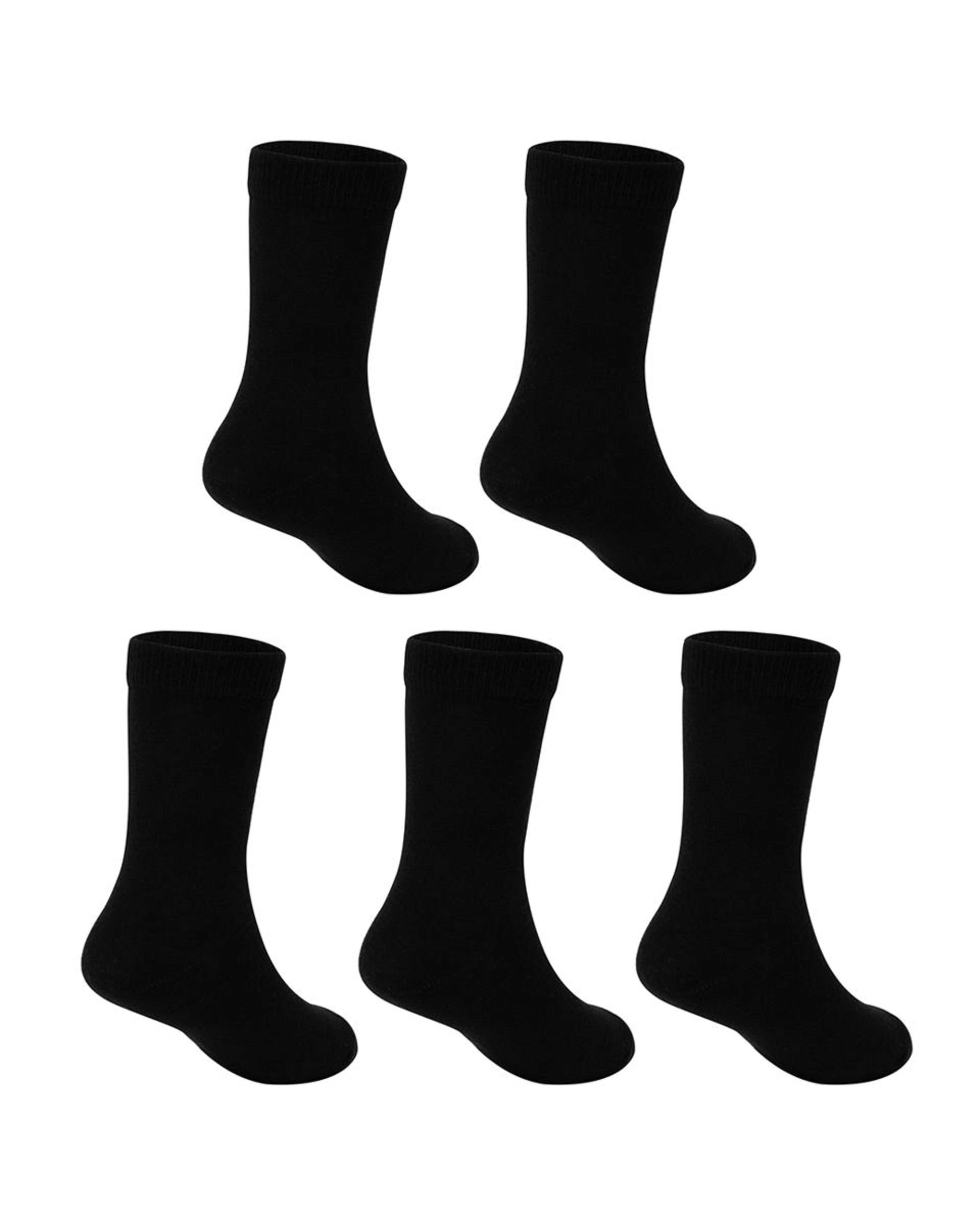 2 5 Pack School Crew Socks BLACK, 2 of 3
