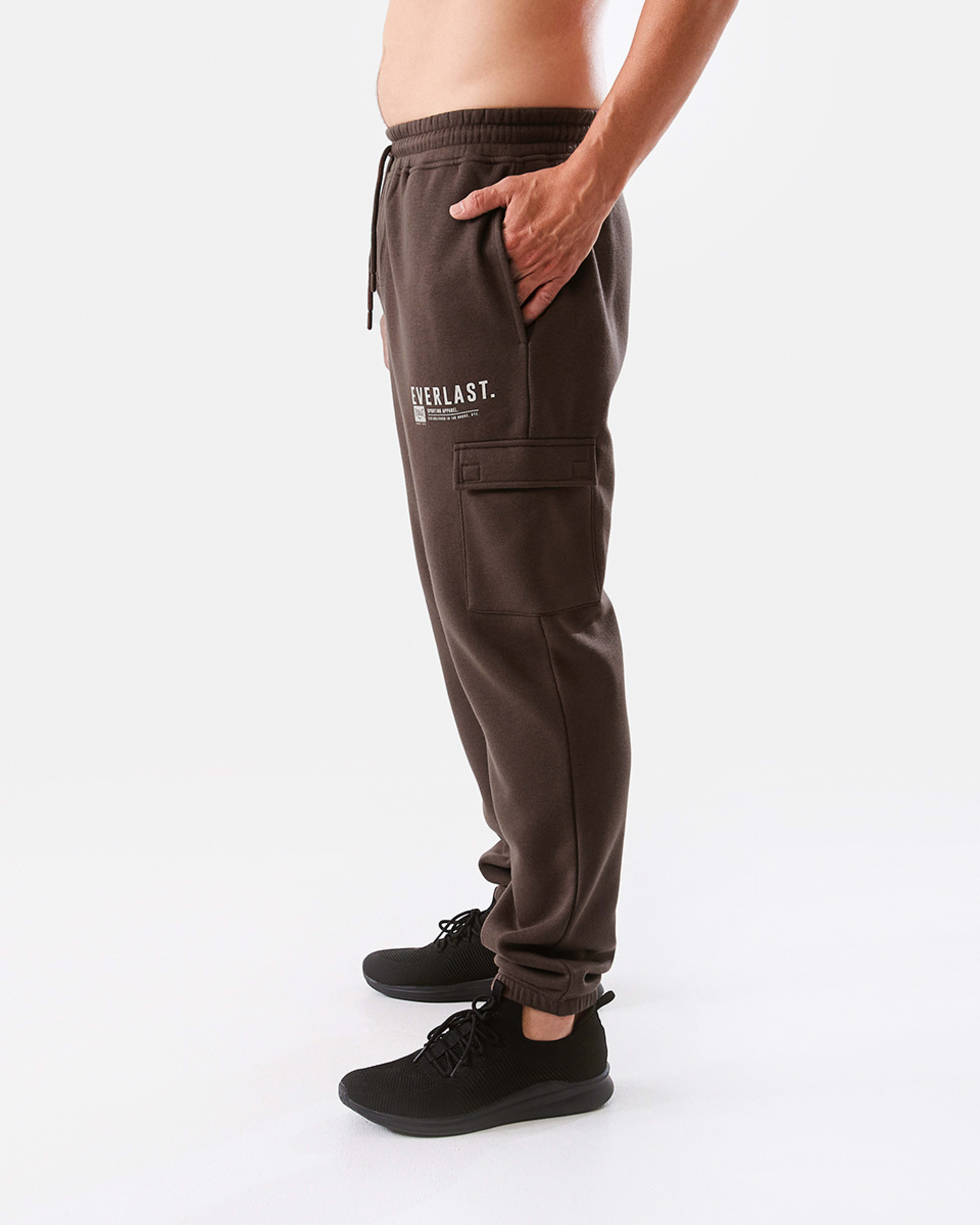 3 Everlast Mens Cargo Trackpants Sepia, 3 of 7