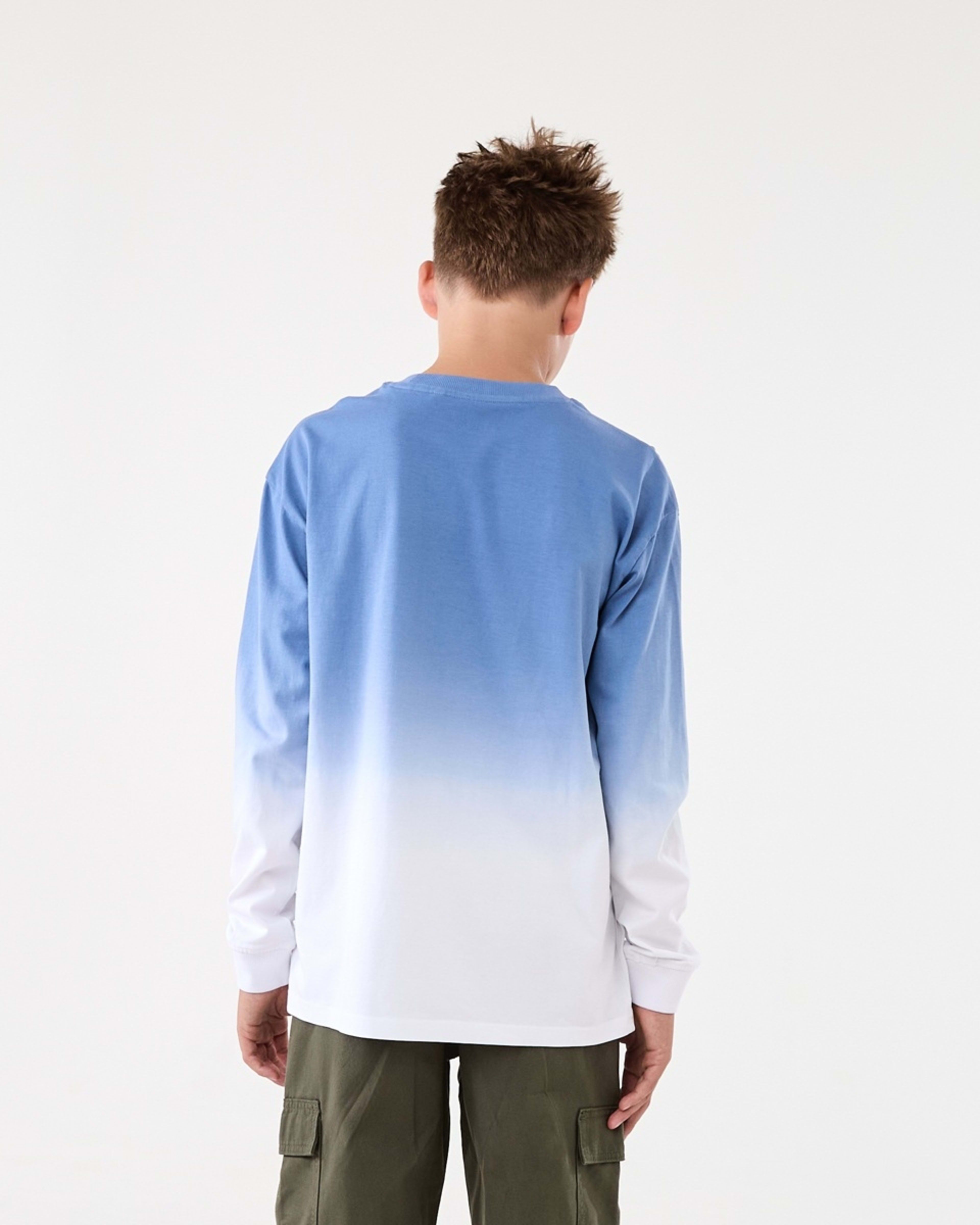 2 Long Sleeve Cuff Skate Print T-shirt Ombre Steely Blue, 2 of 8