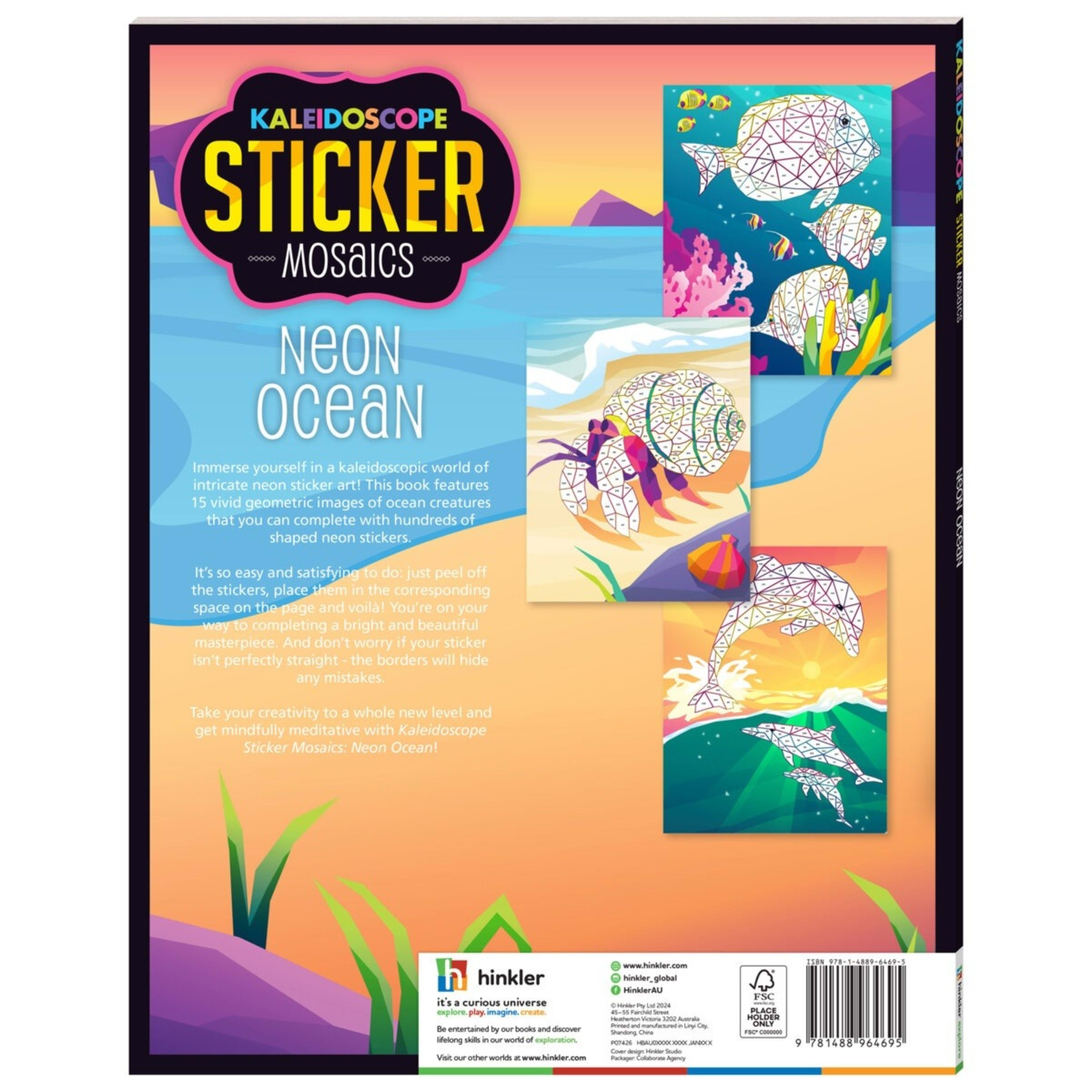 2 Kaleidoscope Sticker Mosaics: Neon Ocean - Book​, 2 of 6