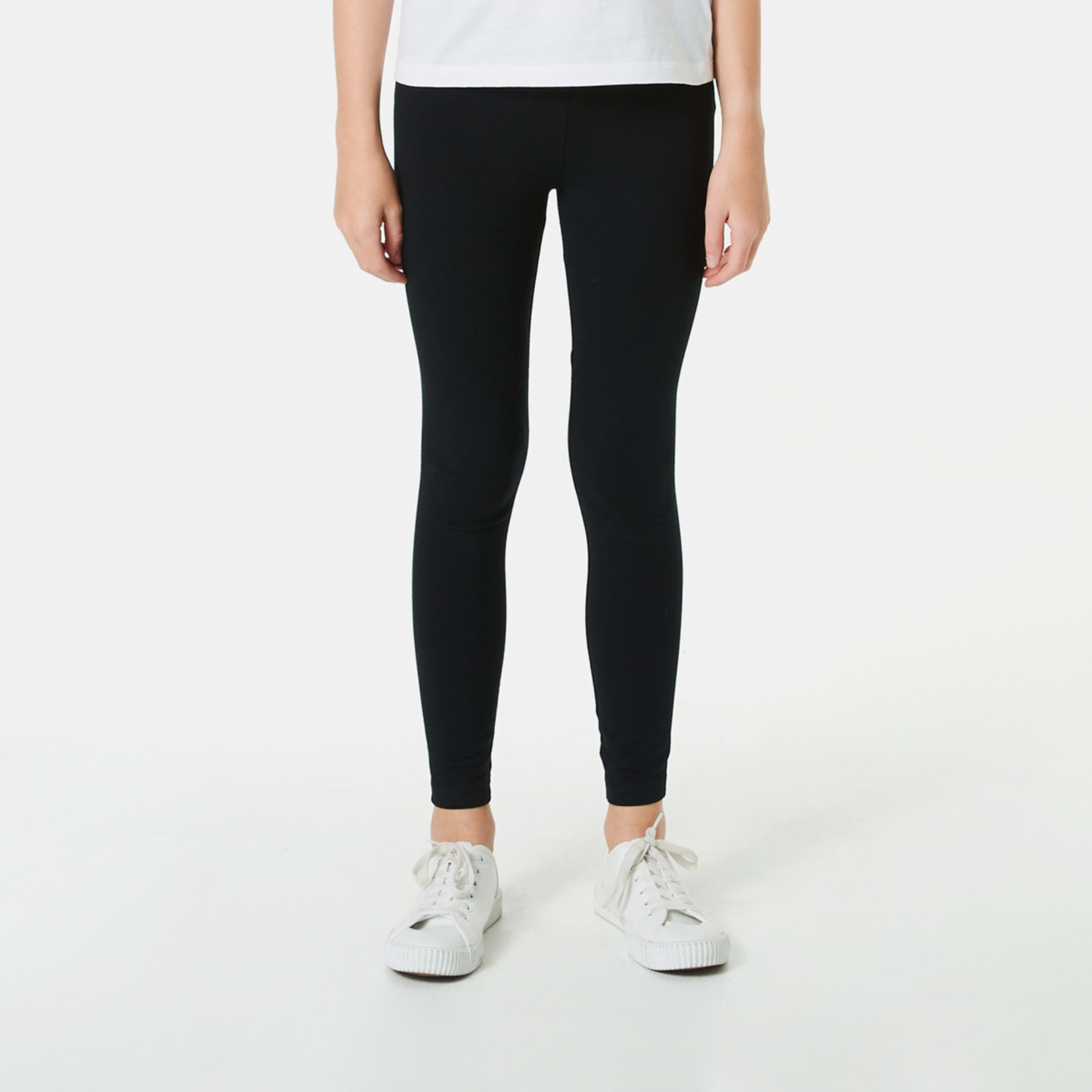 1 Plain Full Length Leggings Black, 1 of 8