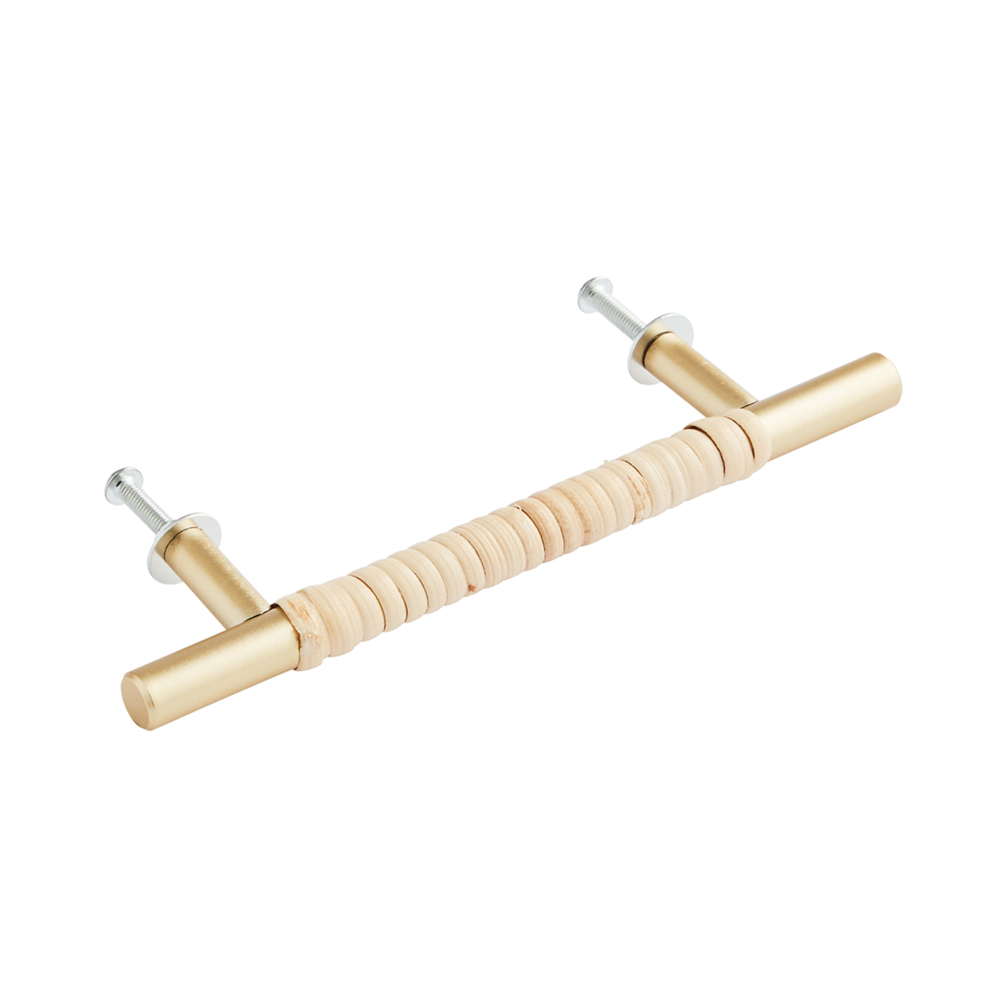 2 Pack Rattan & Gold Look Handles Kmart