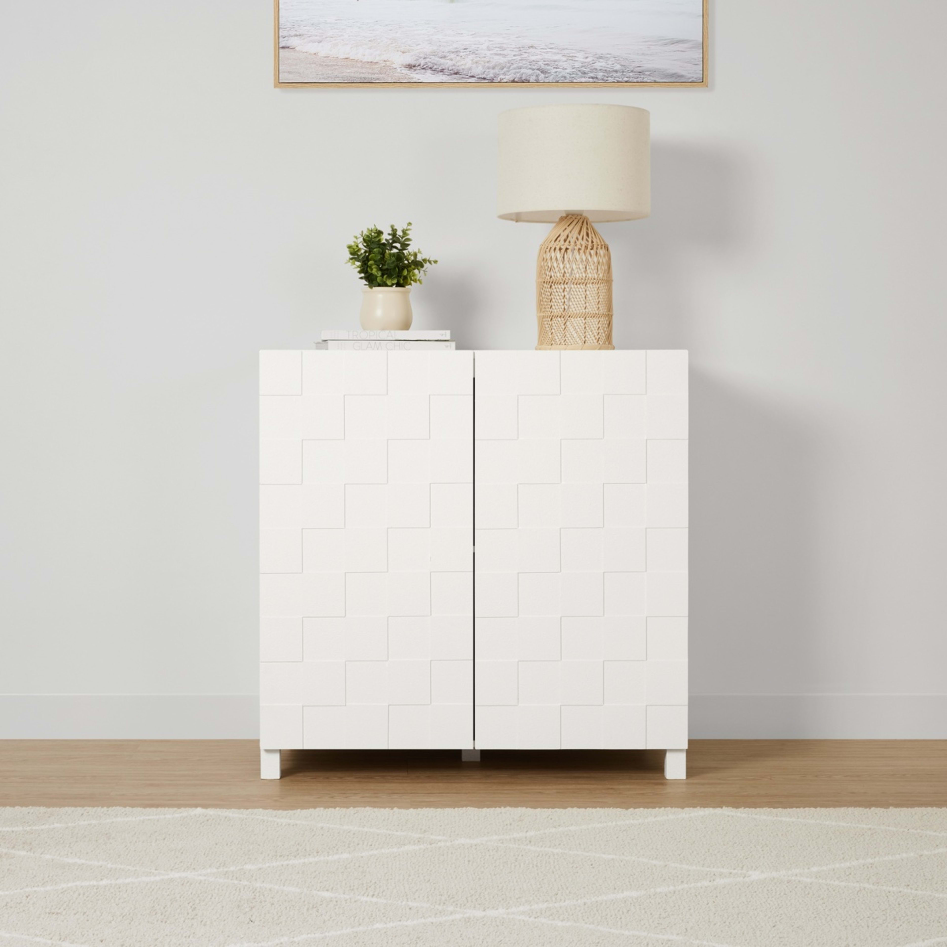 1 Chase Check 2 Doors Cabinet - White