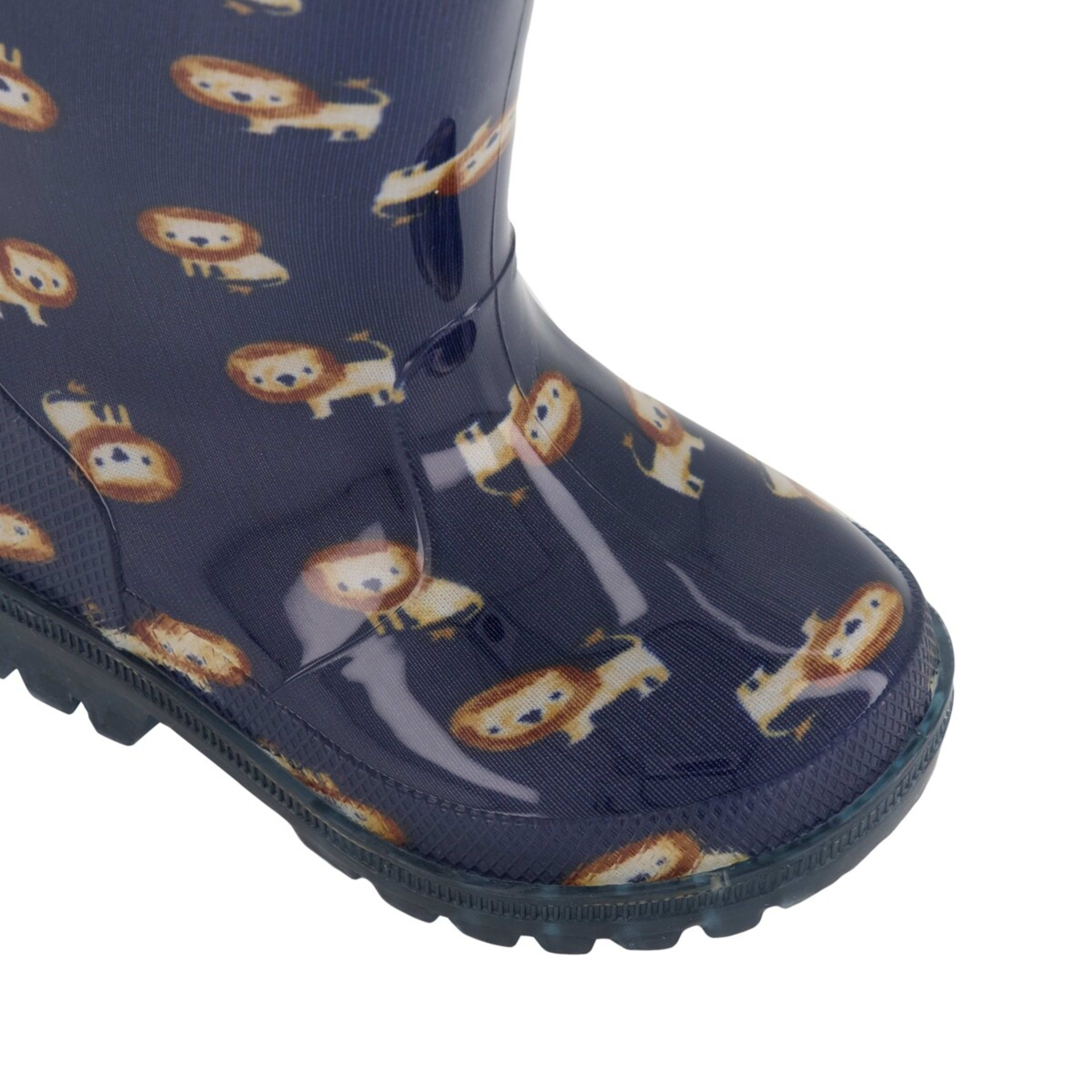 4 Baby Light Up Rainboots Jungle King Dress Blue, 4 of 5