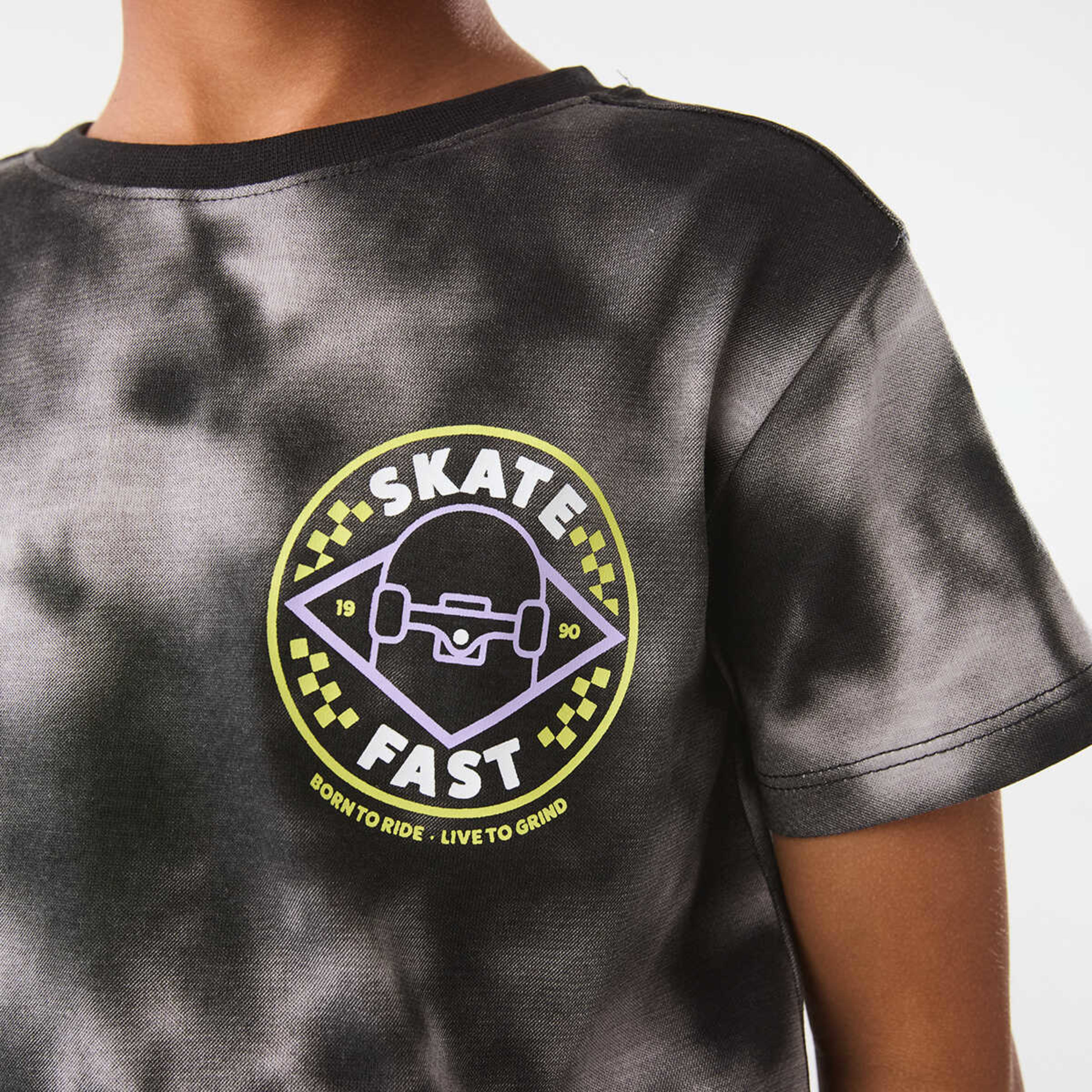 4 Tie-Dye Print T-shirt Black, 4 of 8