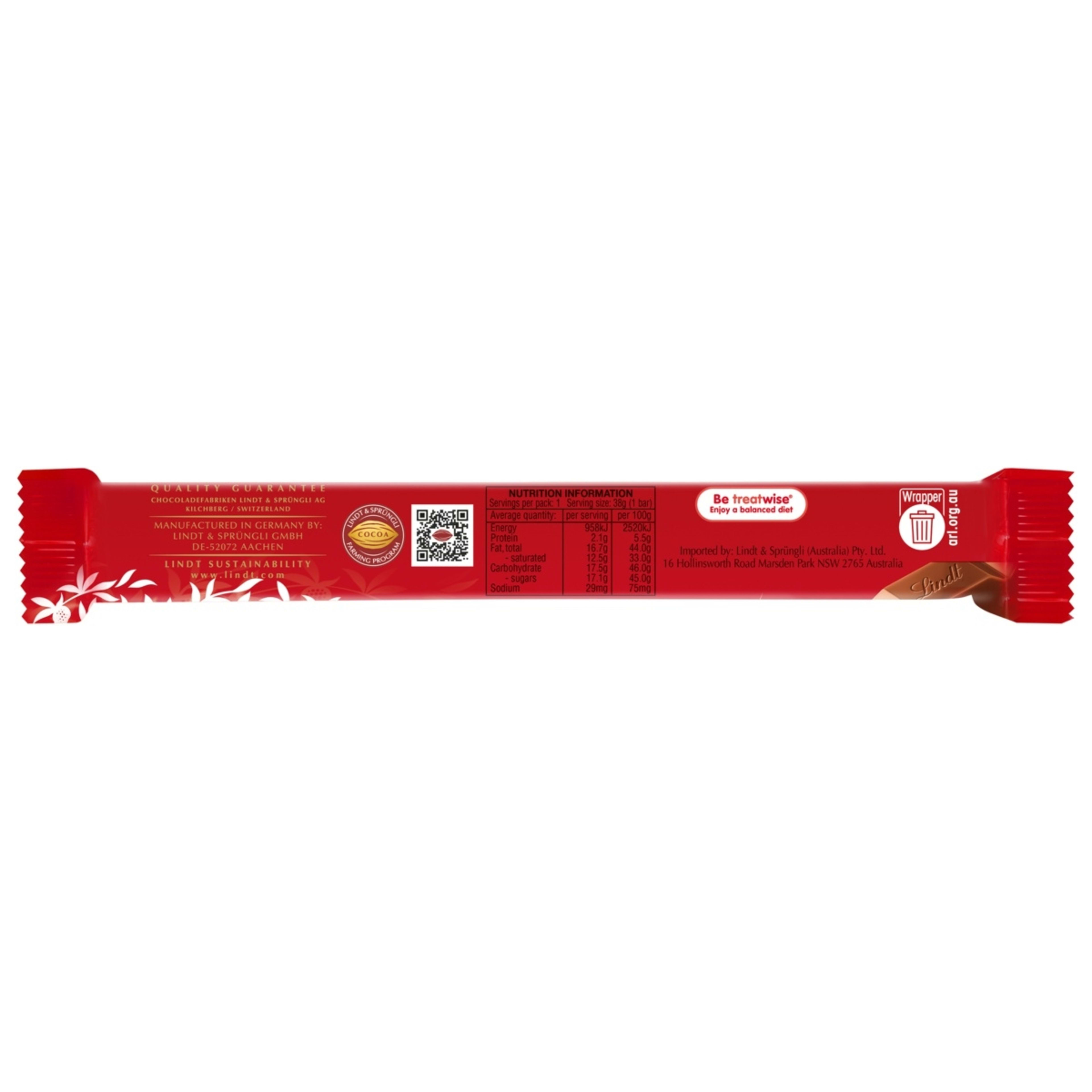 2 Lindt LINDOR Milk Chocolate Bar 38g, 2 of 5
