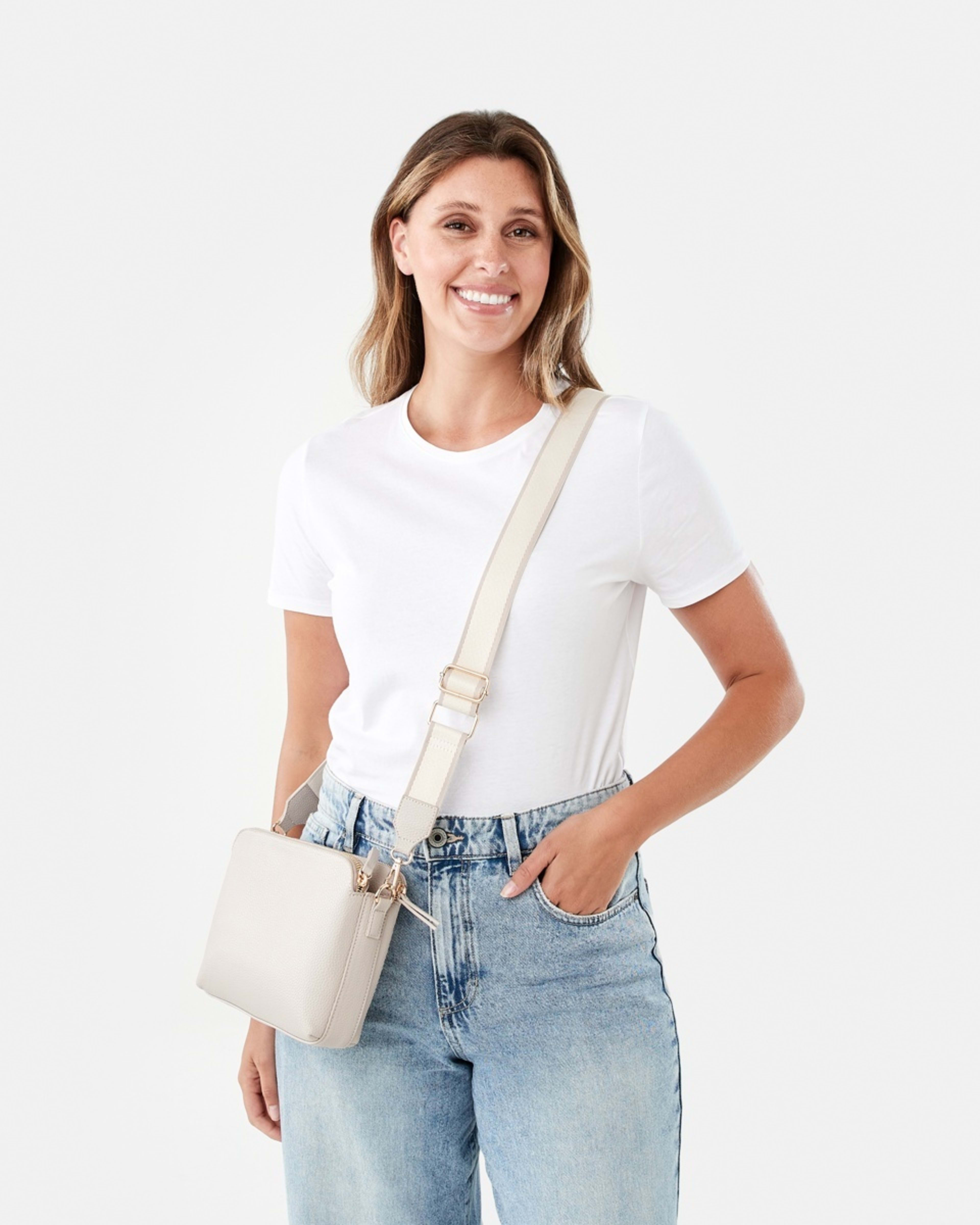5 Double Pocket Crossbody Bag SMOKEY TAUPE, 5 of 6