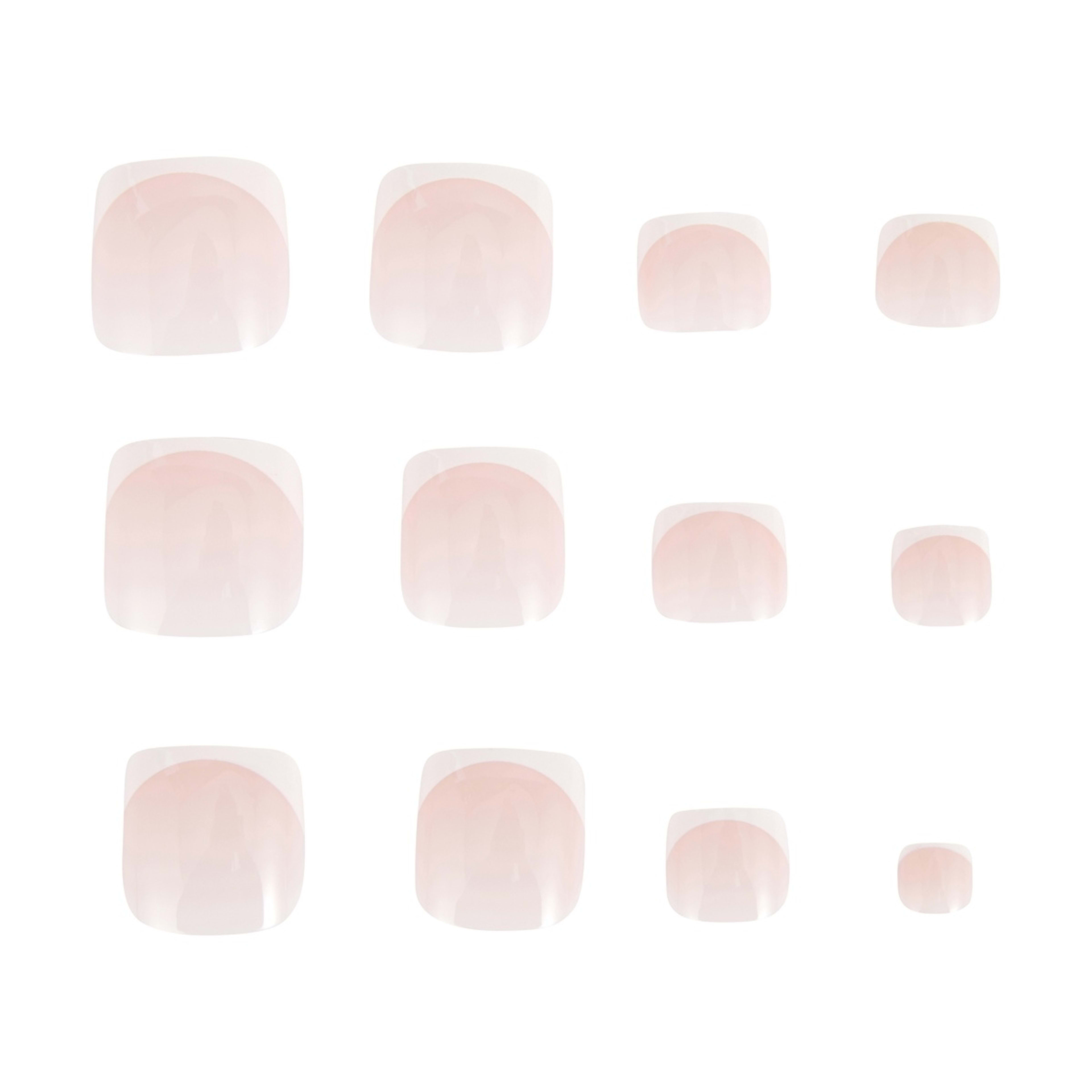 5 OXX Cosmetics 24 Pack Artificial Toenails with Adhesive - French Tip, Pink, 5 of 5