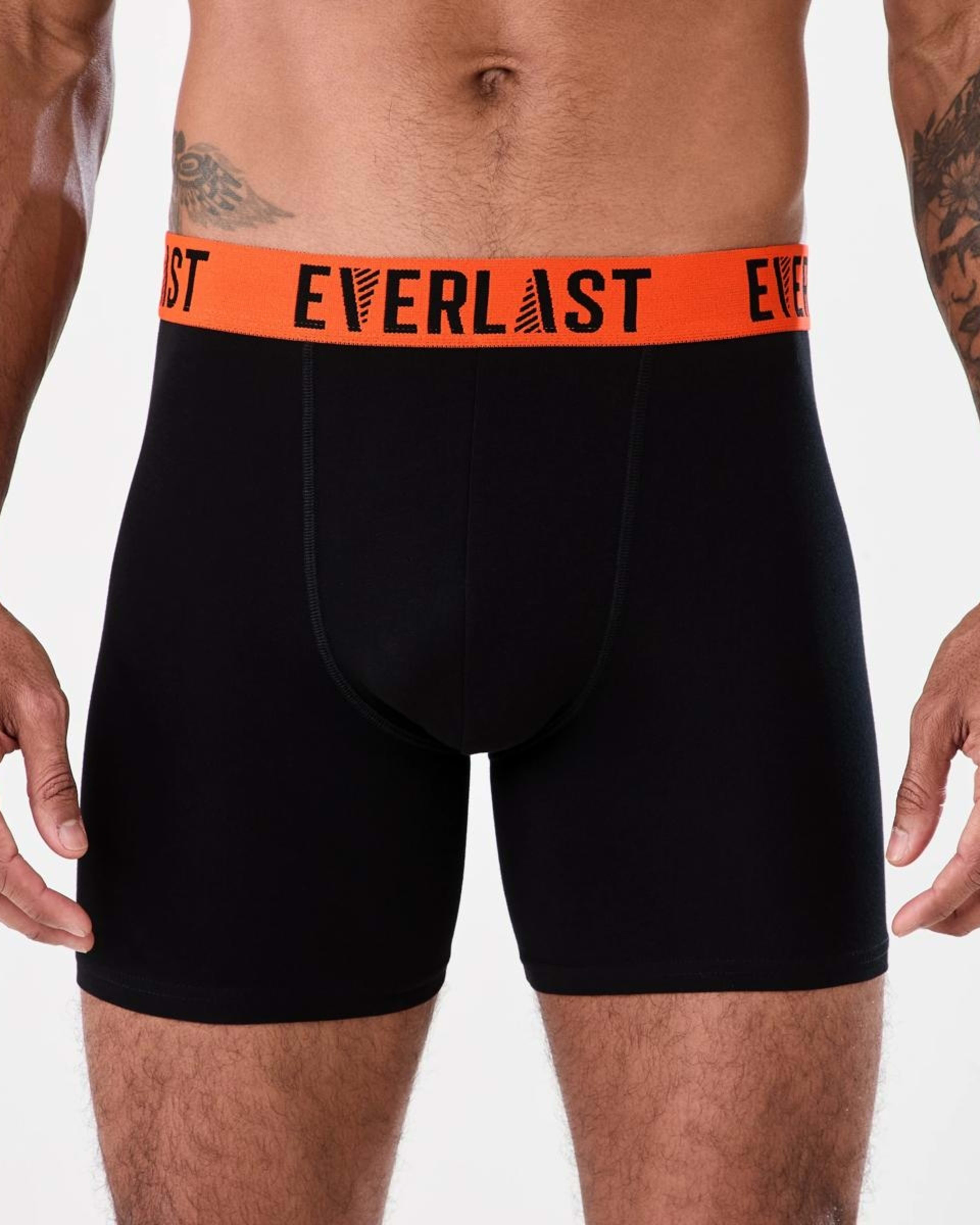 7 3 Pack Everlast Mens Mid Length Trunks EVERLAST BLACK, 7 of 8