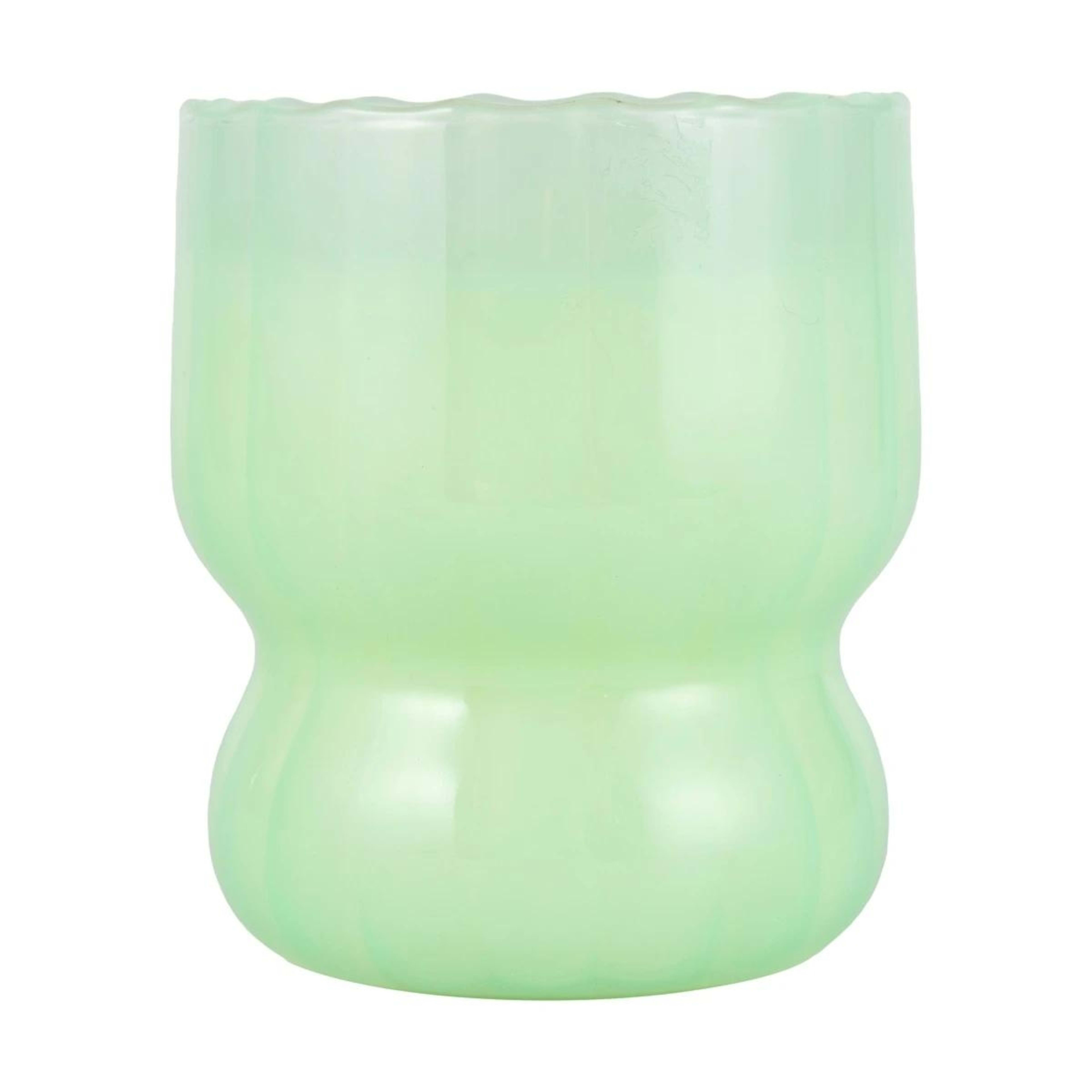 1 Coves of Capri Swirl Glass Candle - Green, 1 of 4