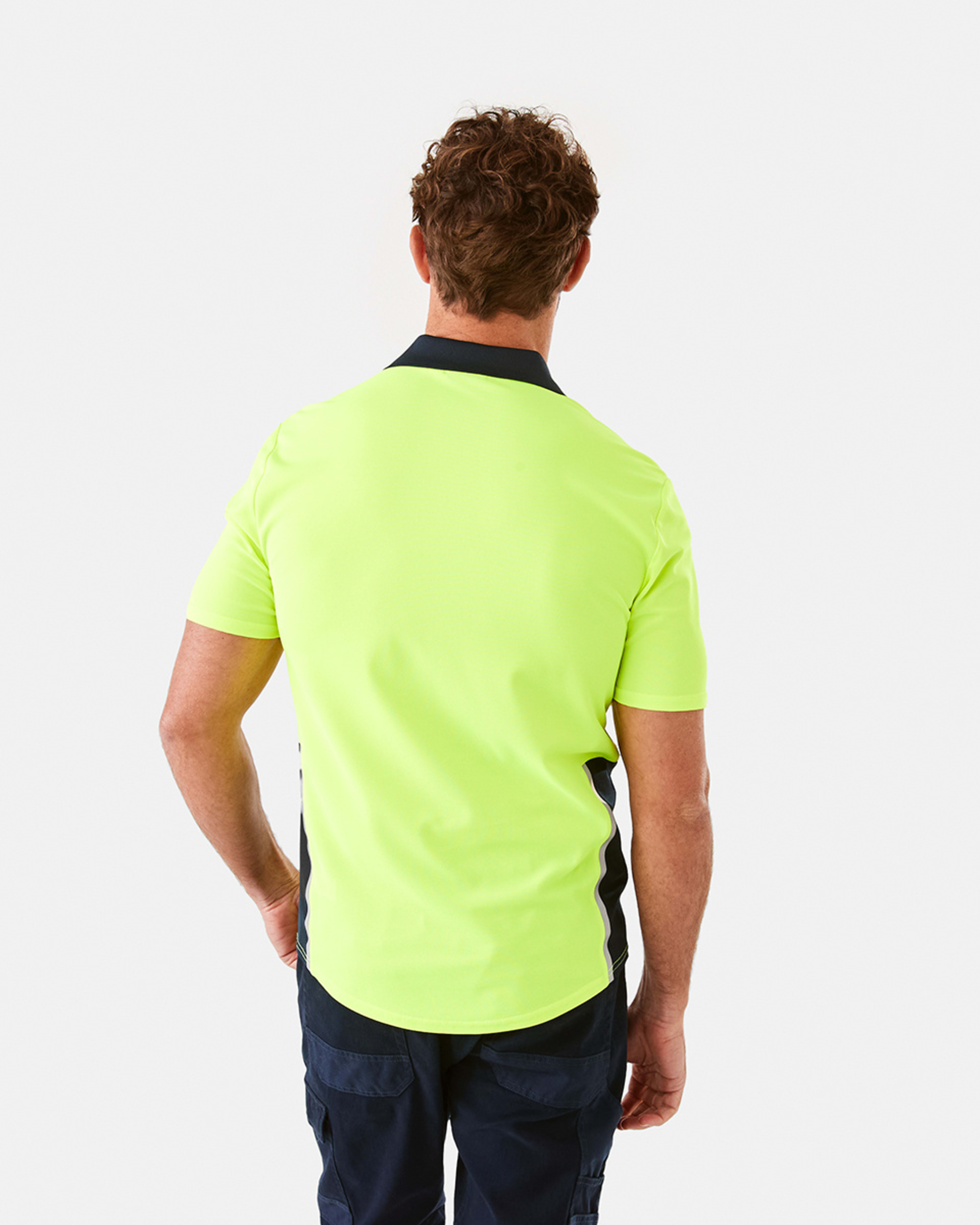 3 Workwear Short Sleeve Hi-Visibility Cool Polo Shirt FLURO YELLOW, 3 of 7