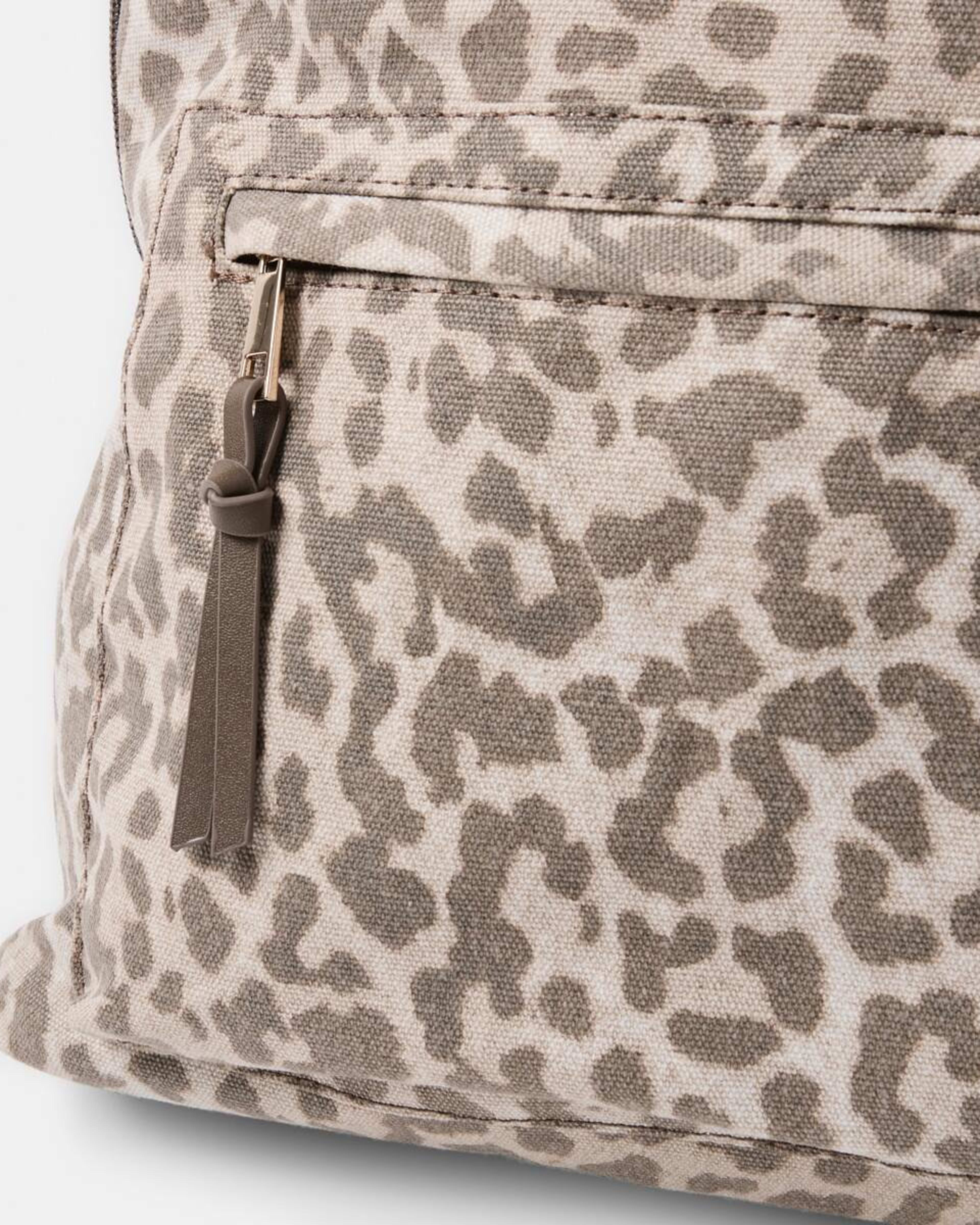 6 Canvas Backpack Leopard Beige, 6 of 7