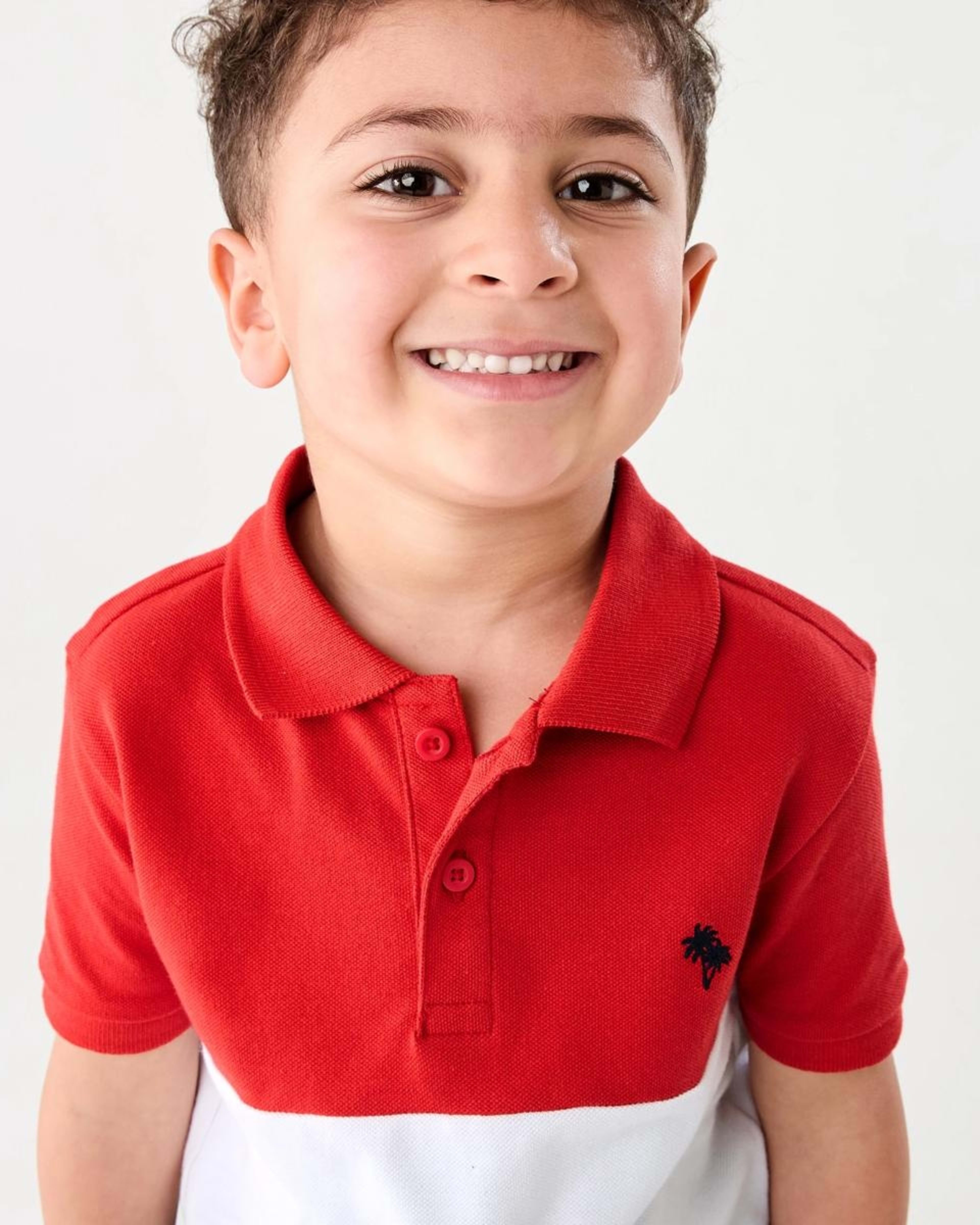 3 Colour Block Polo Shirt RUBICONDO RED, 3 of 7