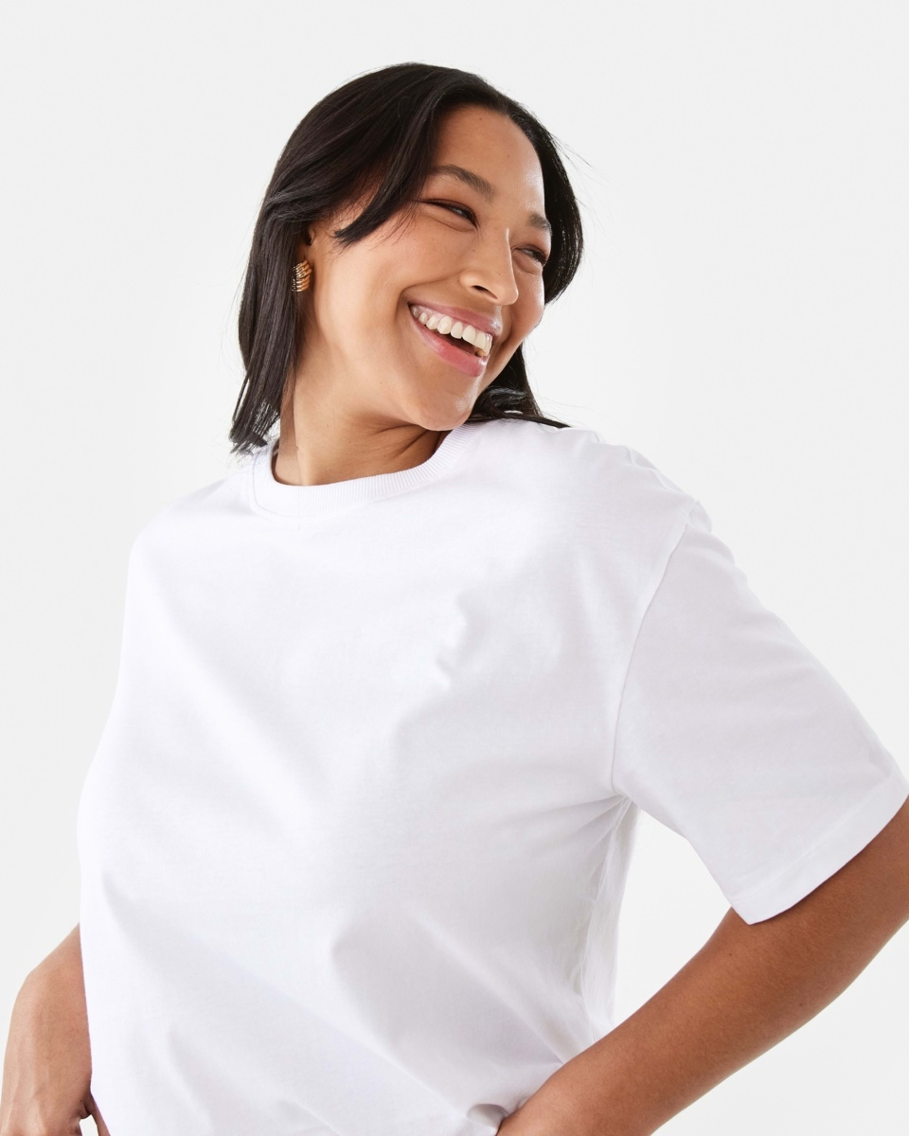 5 Short Sleeve Oversized Boyfriend T-Shirt White, 5 of 7