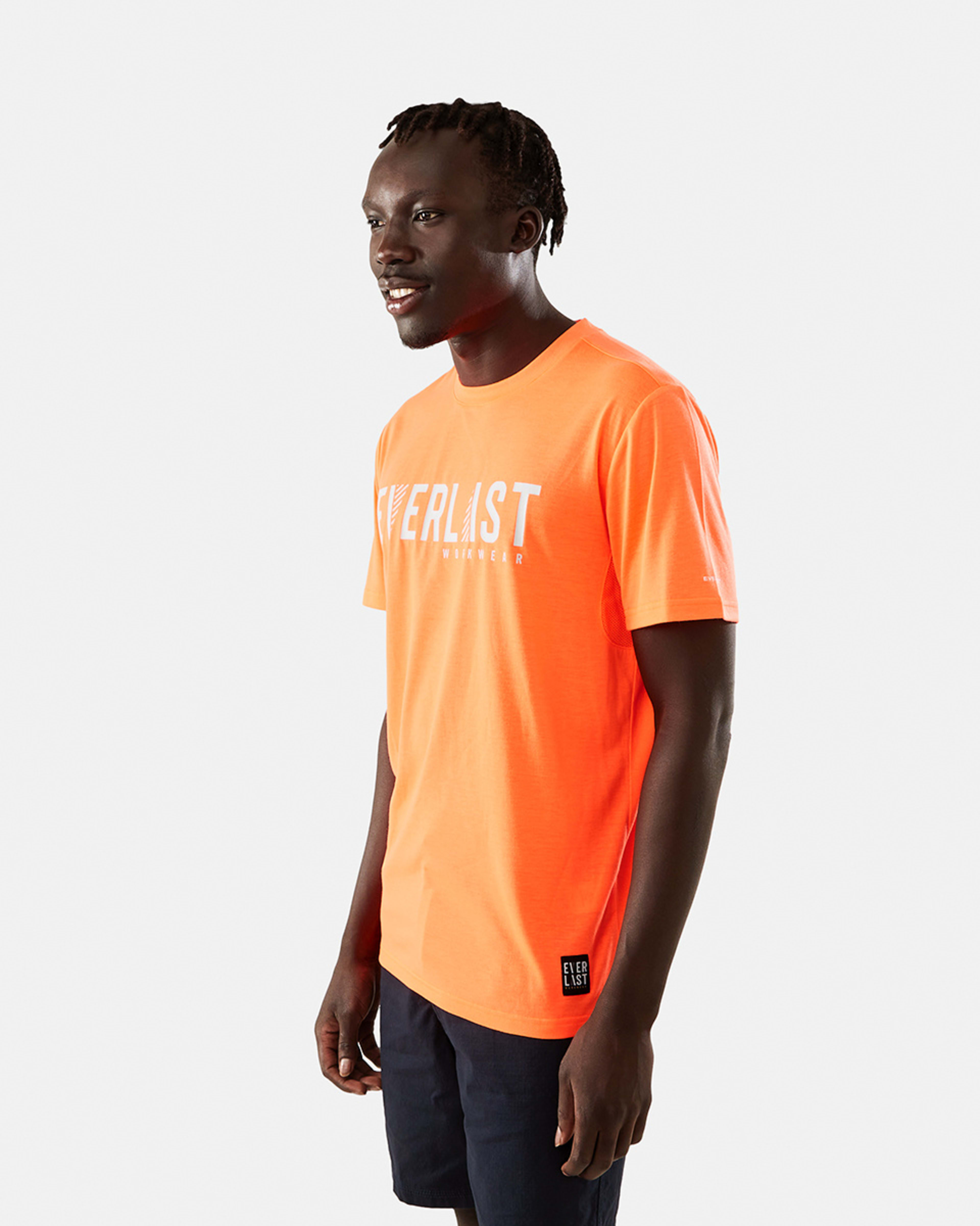 2 Everlast Mens Workwear Fluorescent T-shirt Orange, 2 of 6