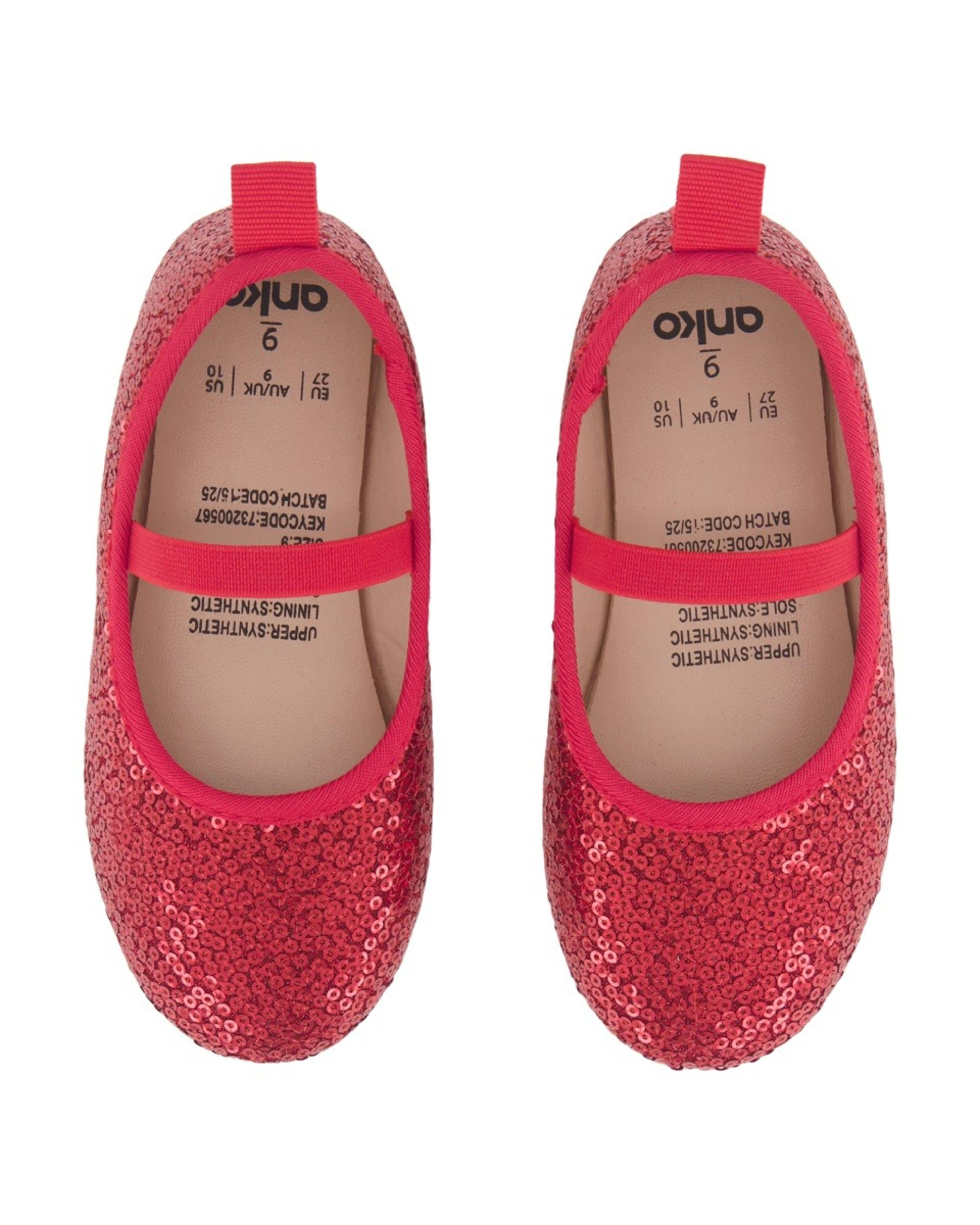 2 Junior Sequin Flats RED SEQUIN, 2 of 5