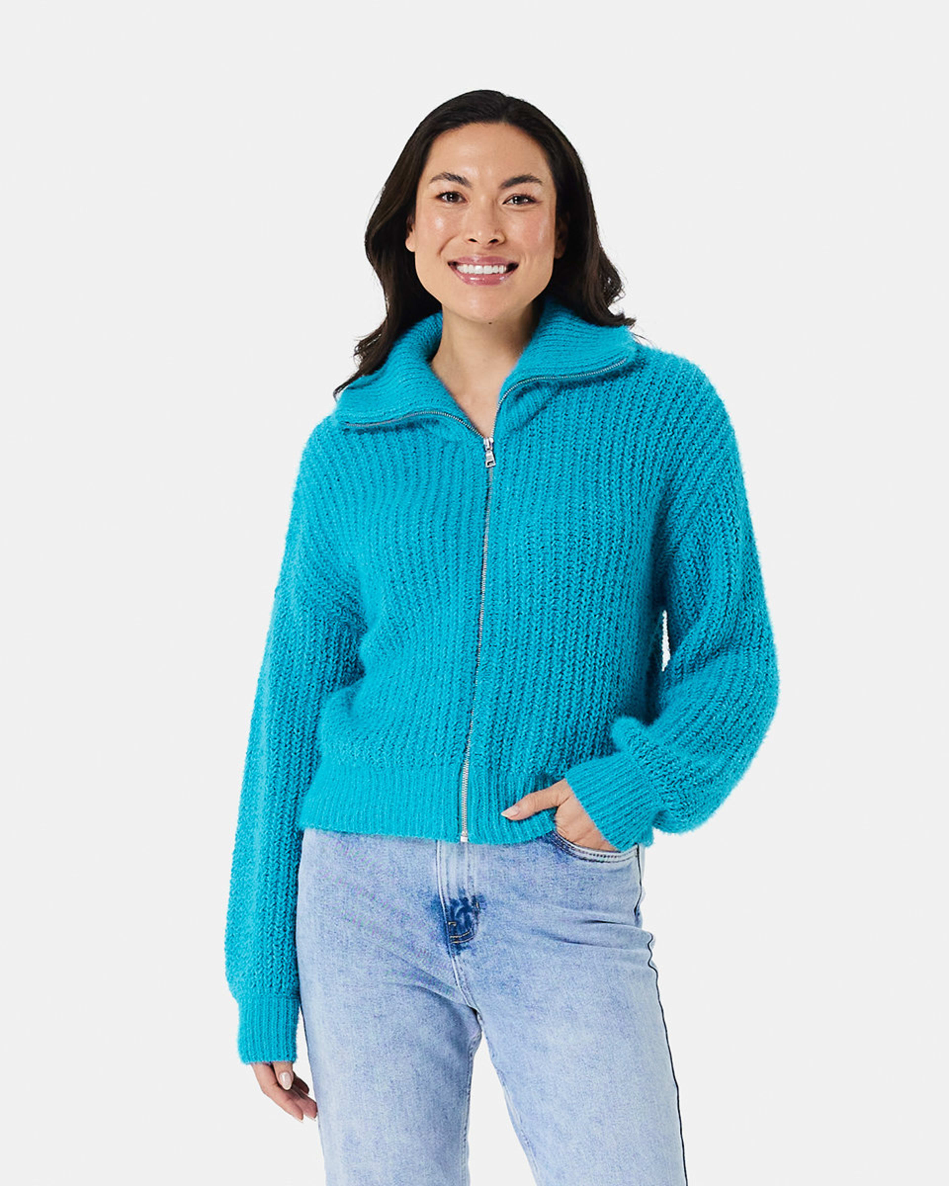 Zip Through Polo Jumper Kmart