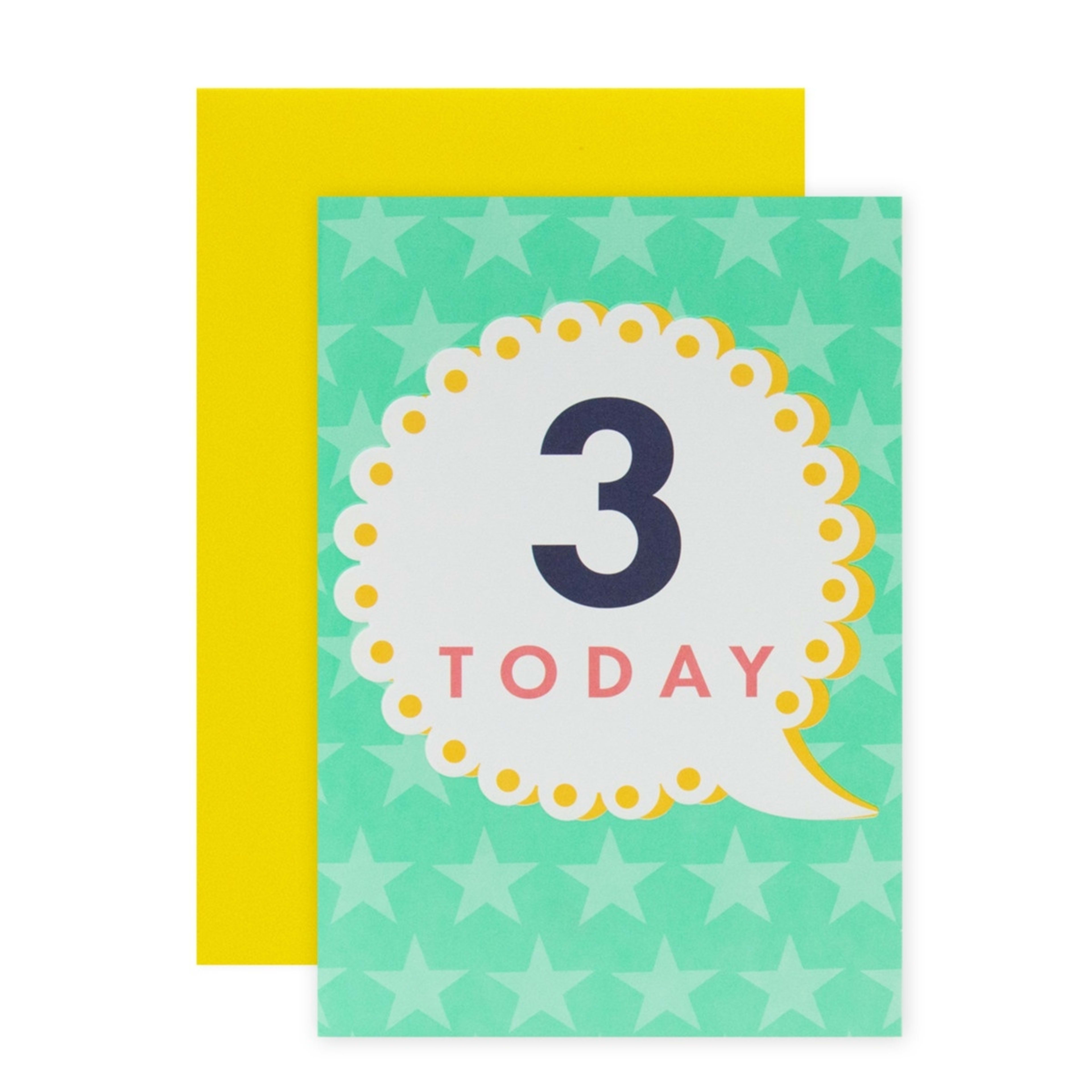 1 Connections from Hallmark 3rd Birthday Card - Colourful Speech Bubble