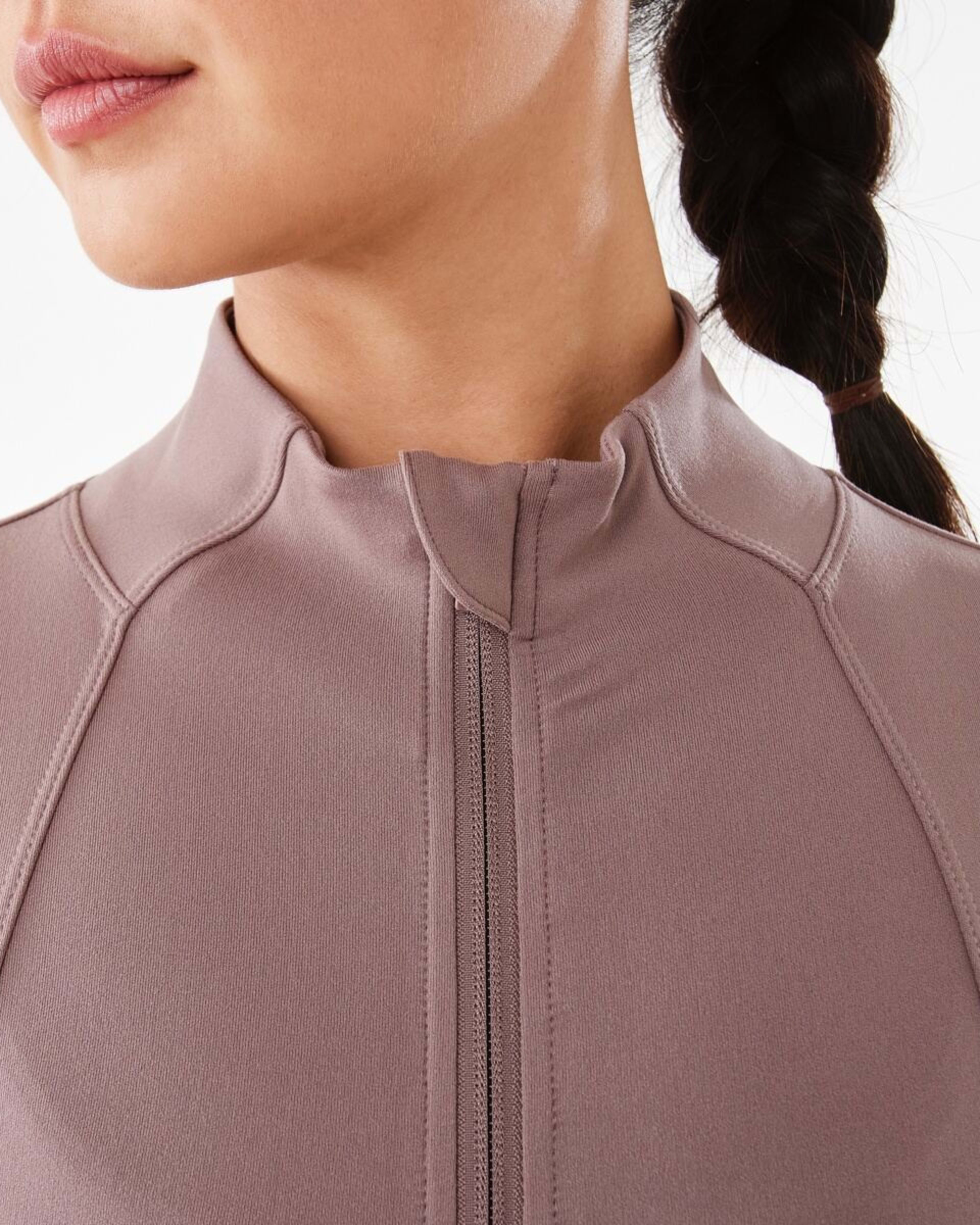 6 Active Womens Long Sleeve Ultrasoft Jacket Taupe Tawn, 6 of 7