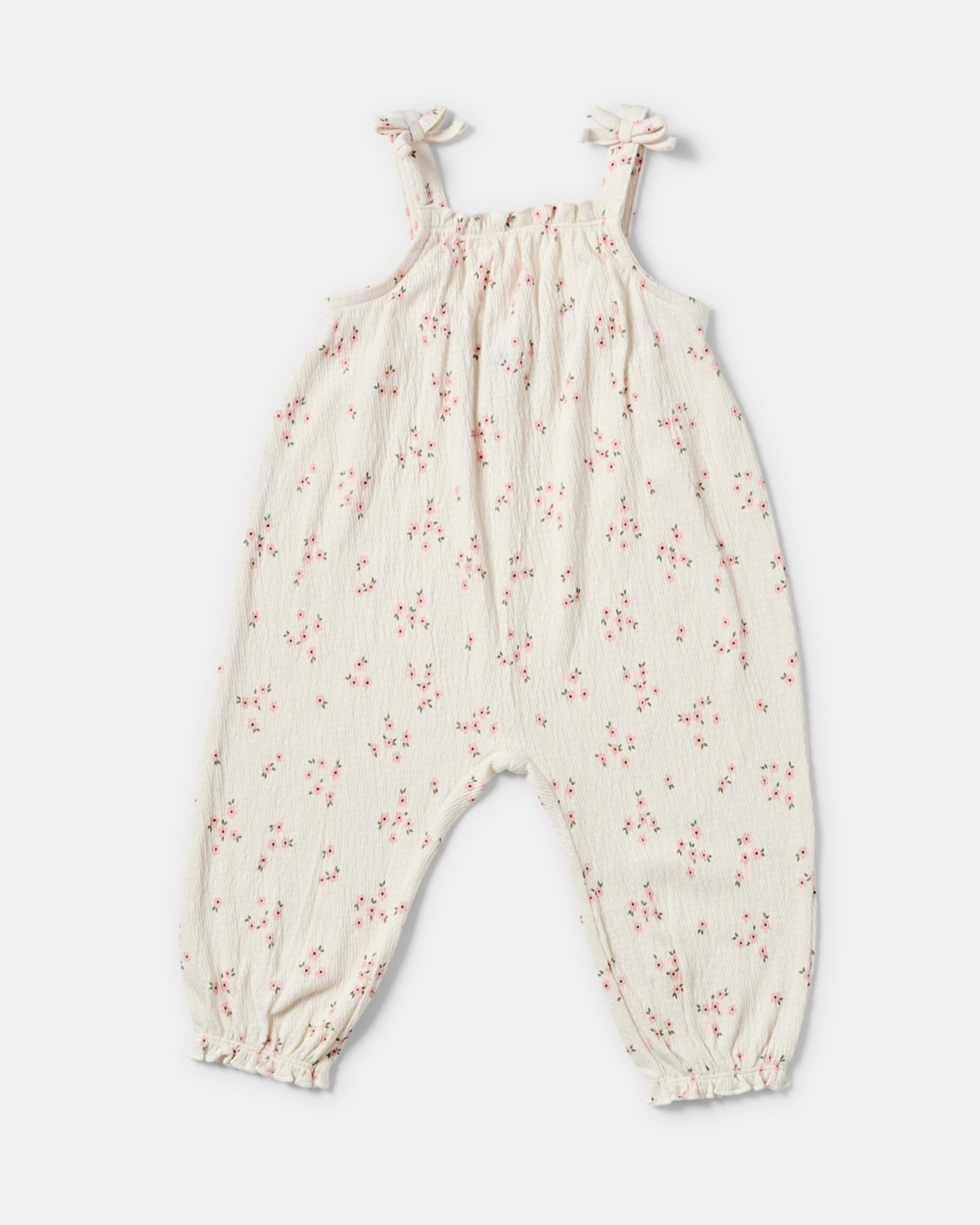 1 Long Leg Crinkle Romper EGRET BLOOM FLORAL, 1 of 3