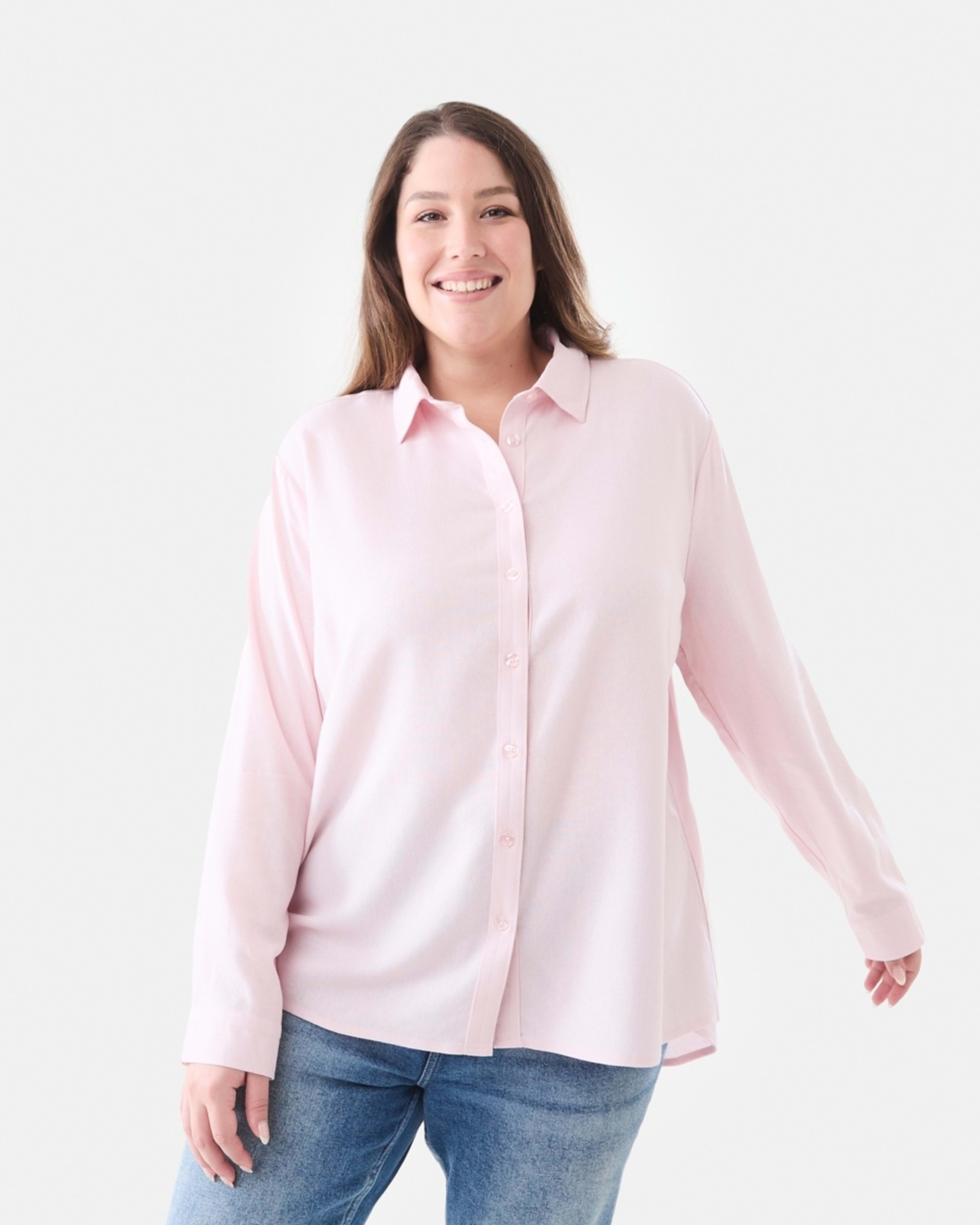 1 Curve Long Sleeve Shirt Soft Pink, 1 of 5