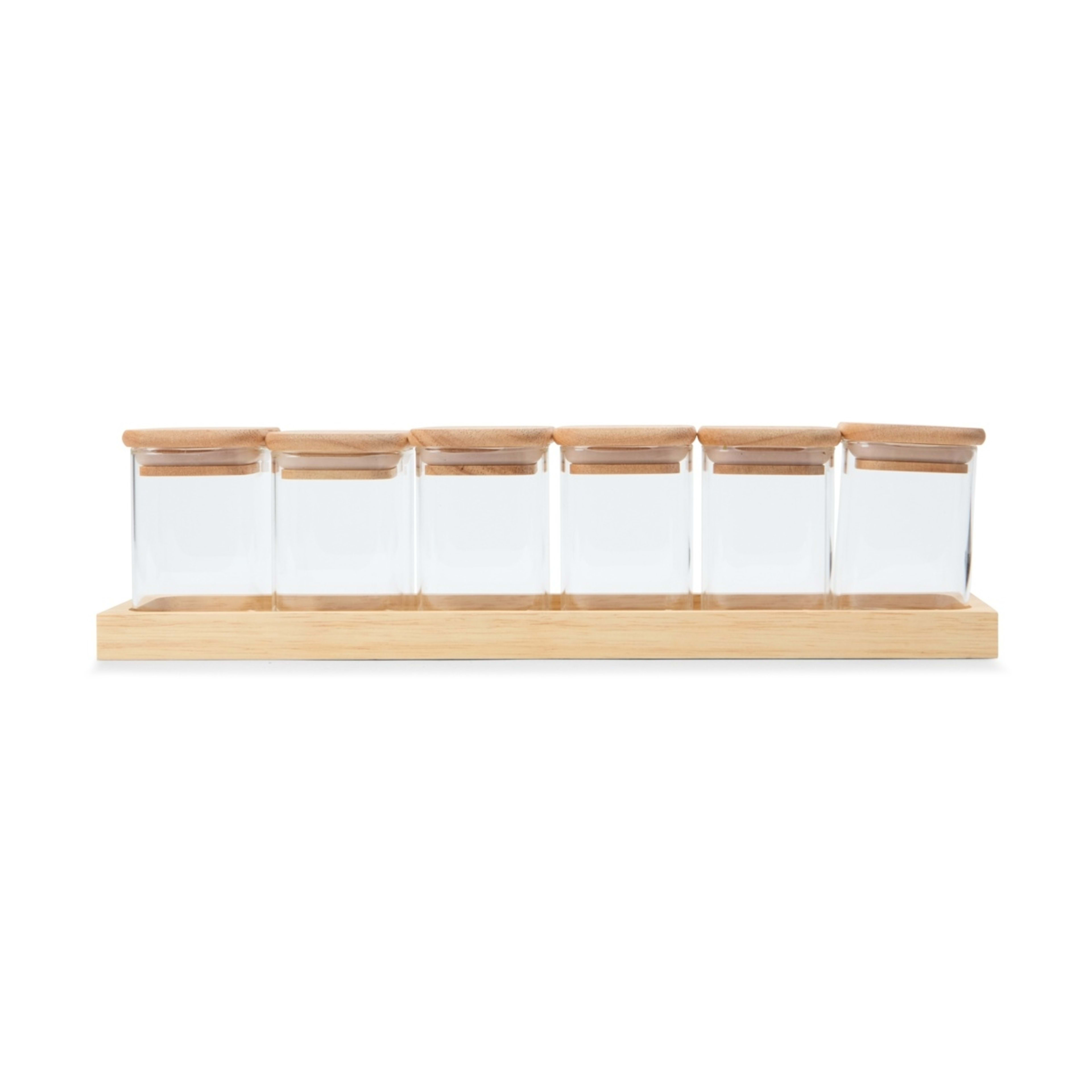8 Set of 6 Square Spice Jars with Tray, 8 of 10