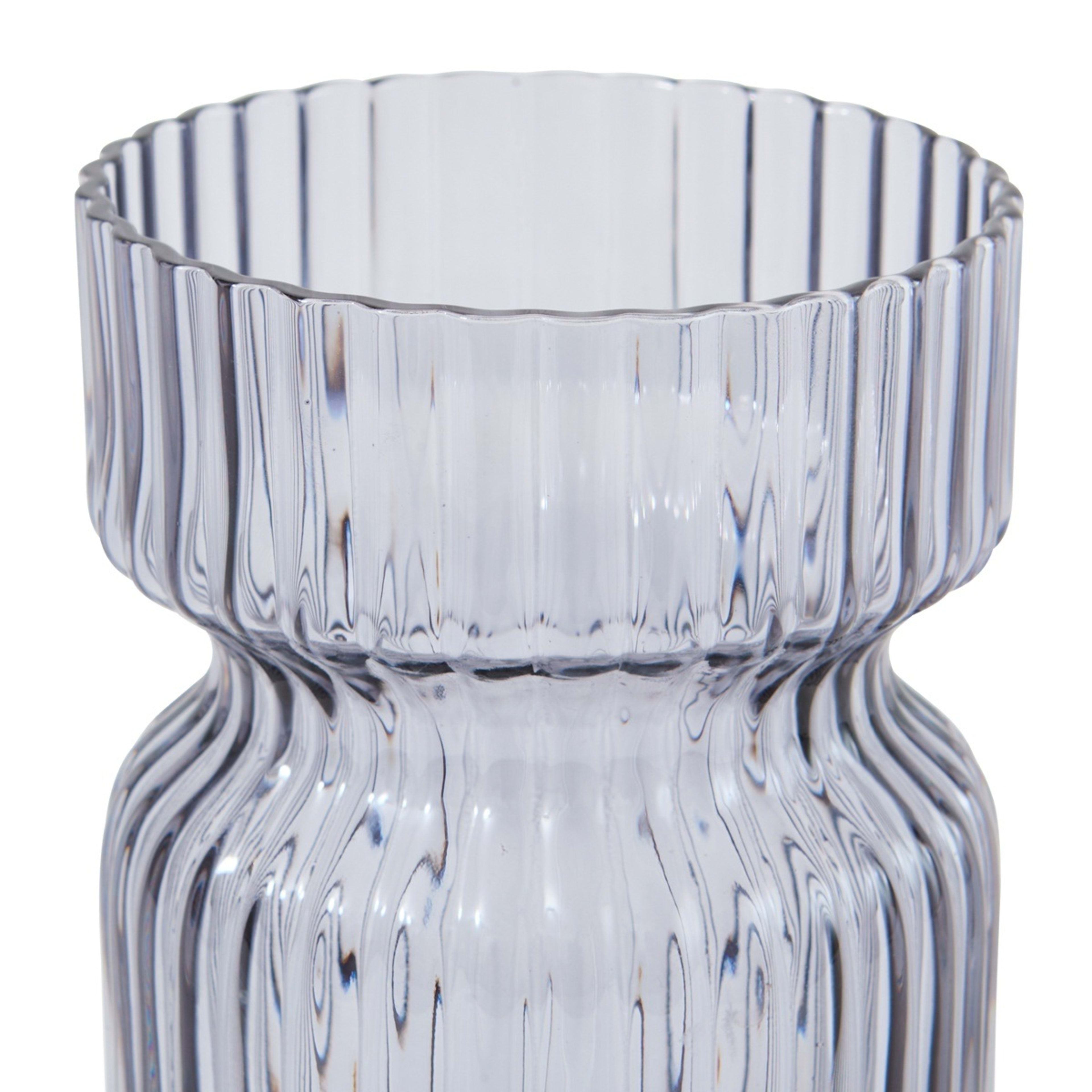 4 Ribbed Black Glass Vase, 4 of 5