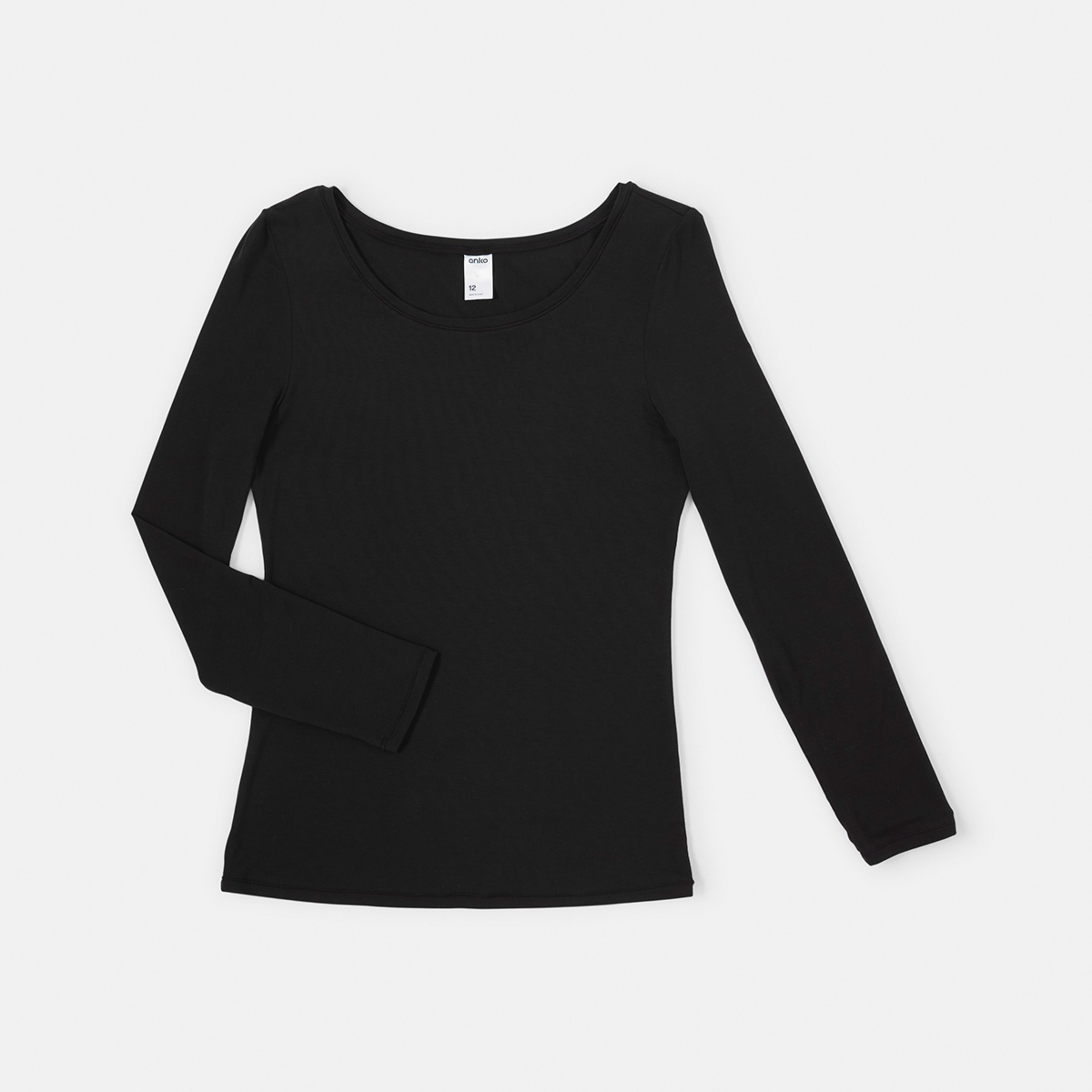 6 Bamboo Thermal Long Sleeve Top Black, 6 of 8