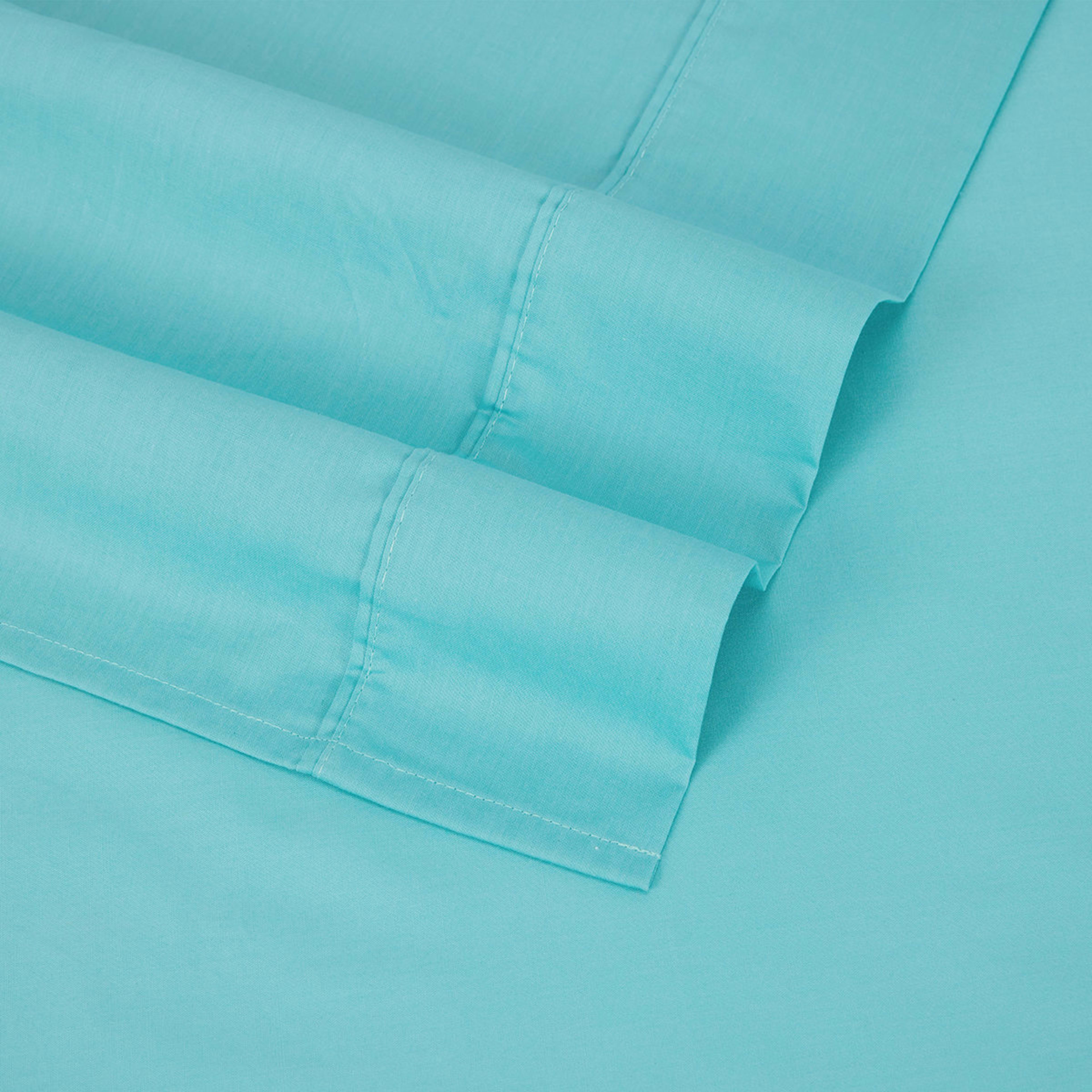 4 180 Thread Count Sheet Set - Double Bed, Aqua, 4 of 7
